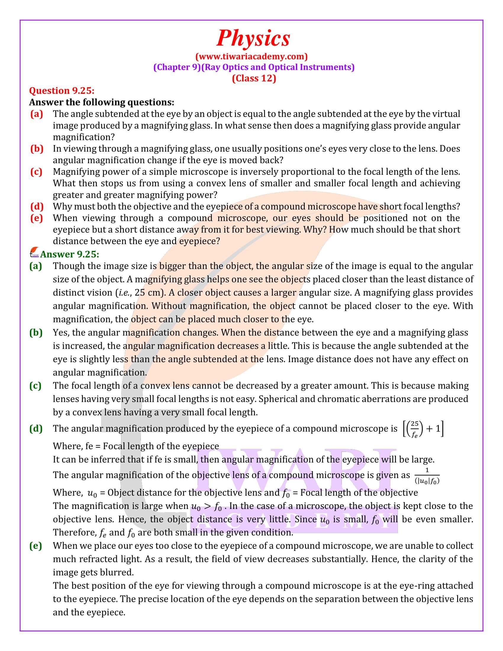 12th Physics Chapter 9