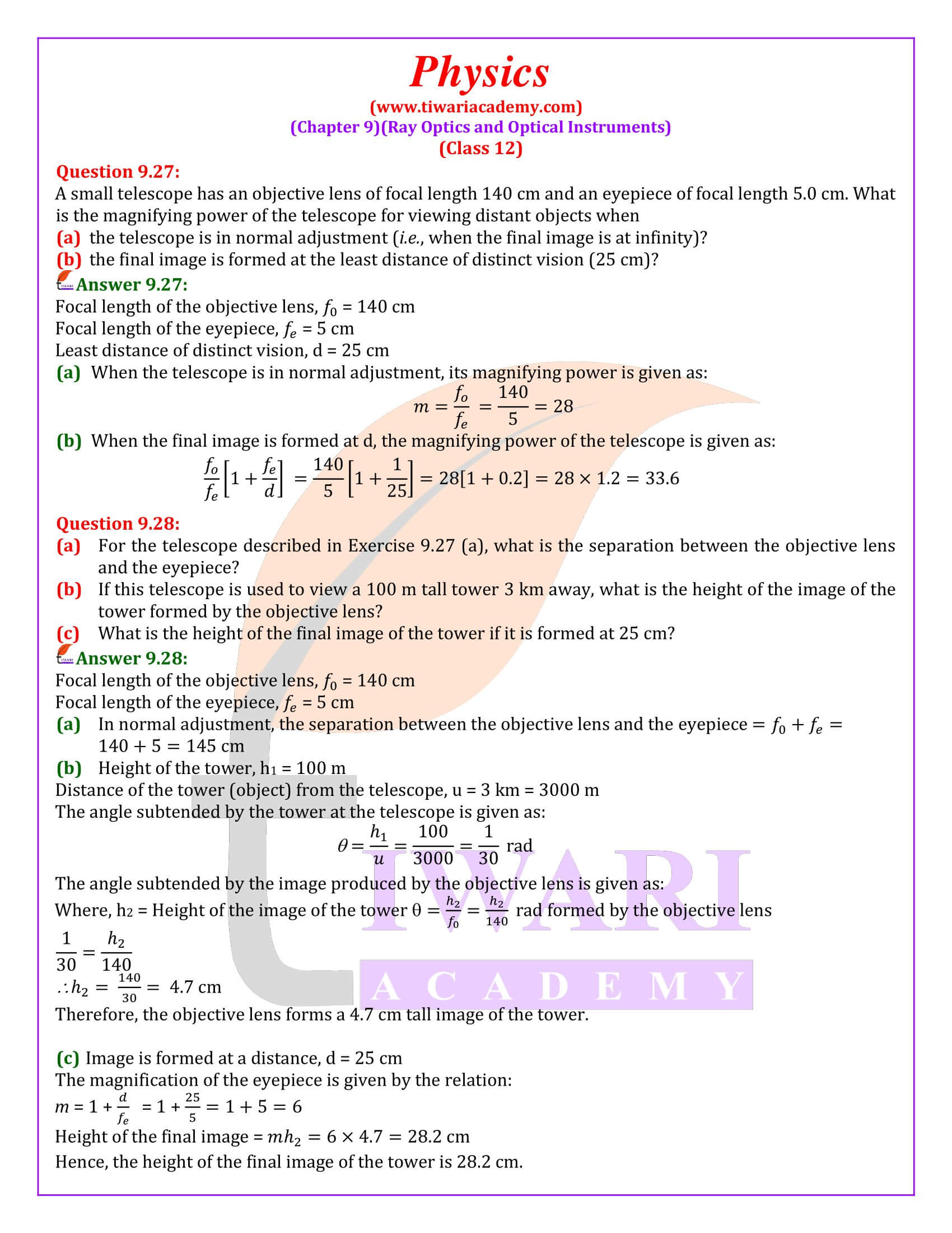 12th Physics Ch. 9