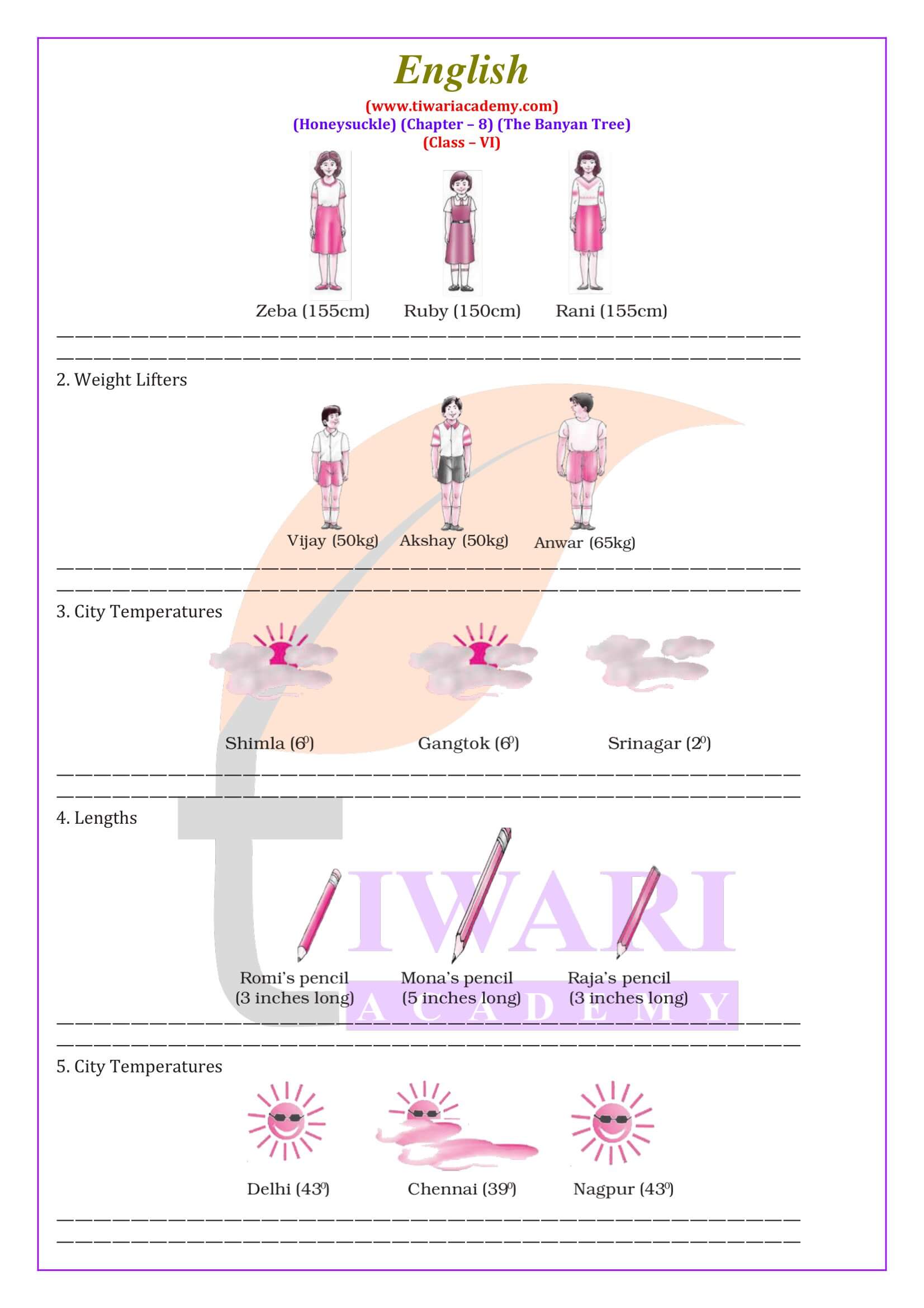 Class 6 English Honeysuckle Chapter 8