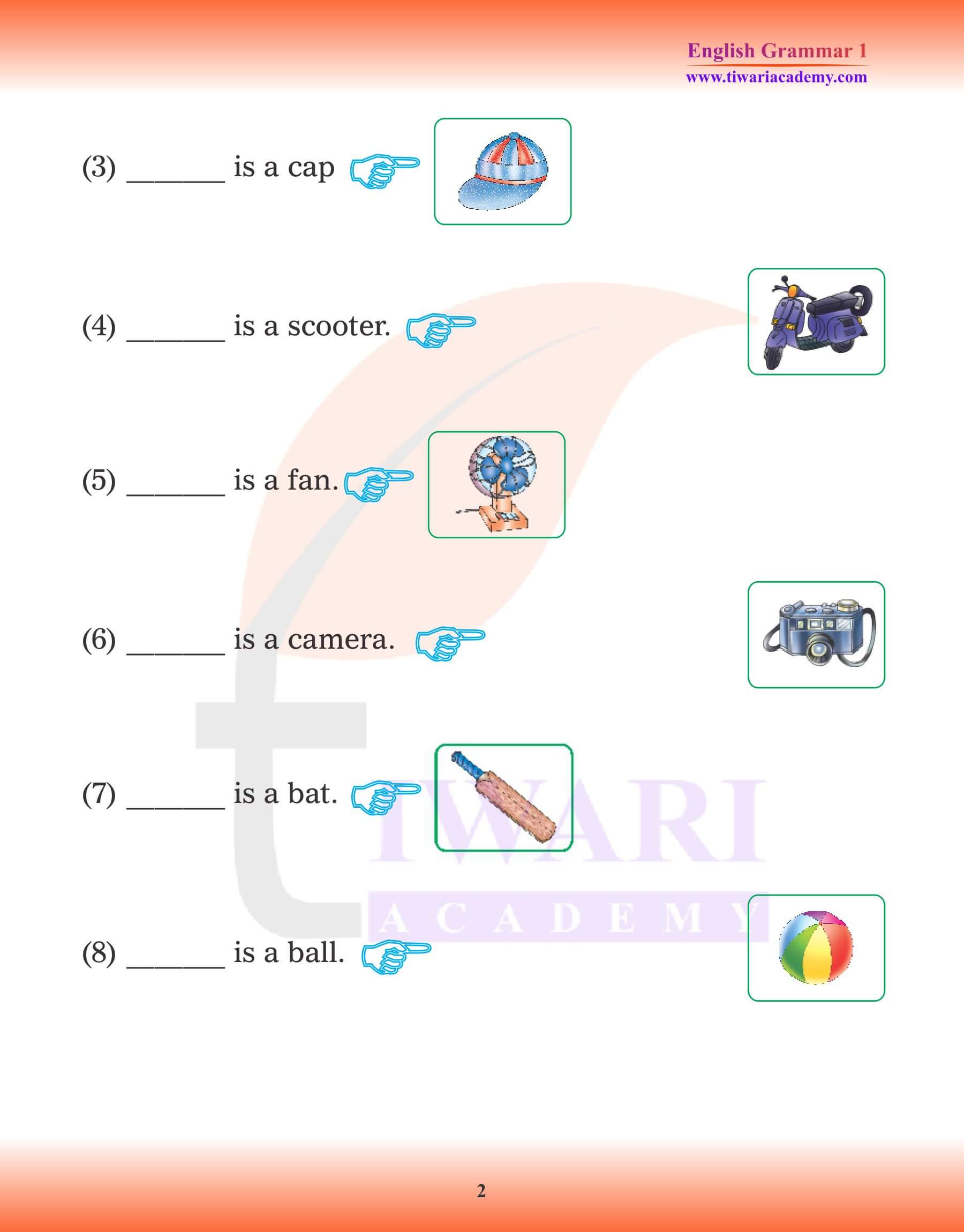 Class 1 English Grammar Chapter 12 This and That assignments