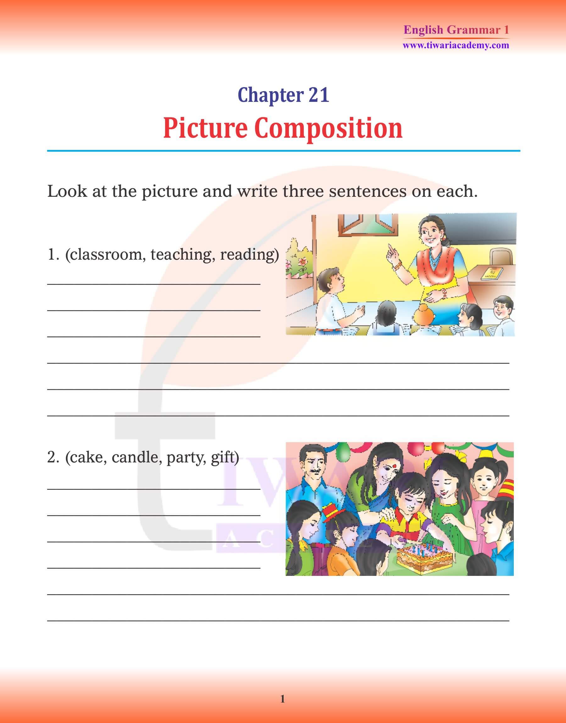 Class 1 English Grammar Chapter 21 Picture composition
