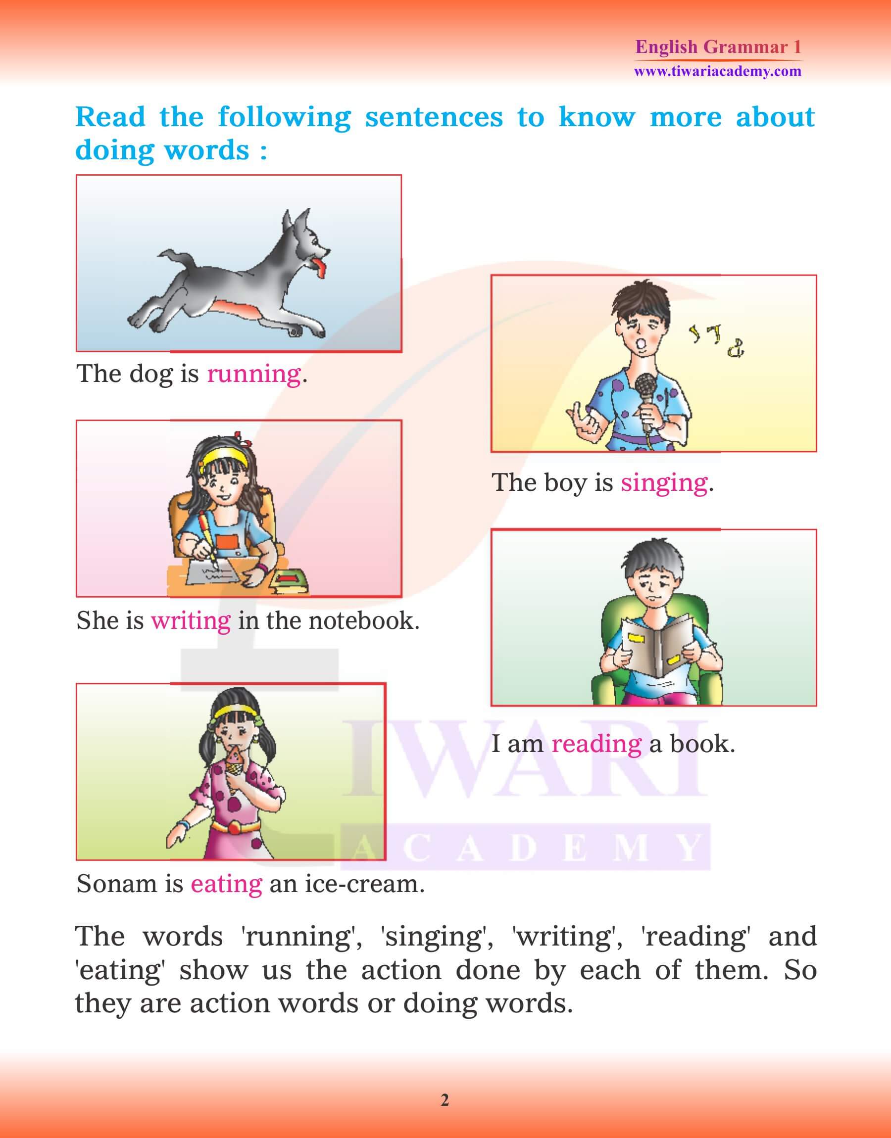 Class 1 English Grammar Verb