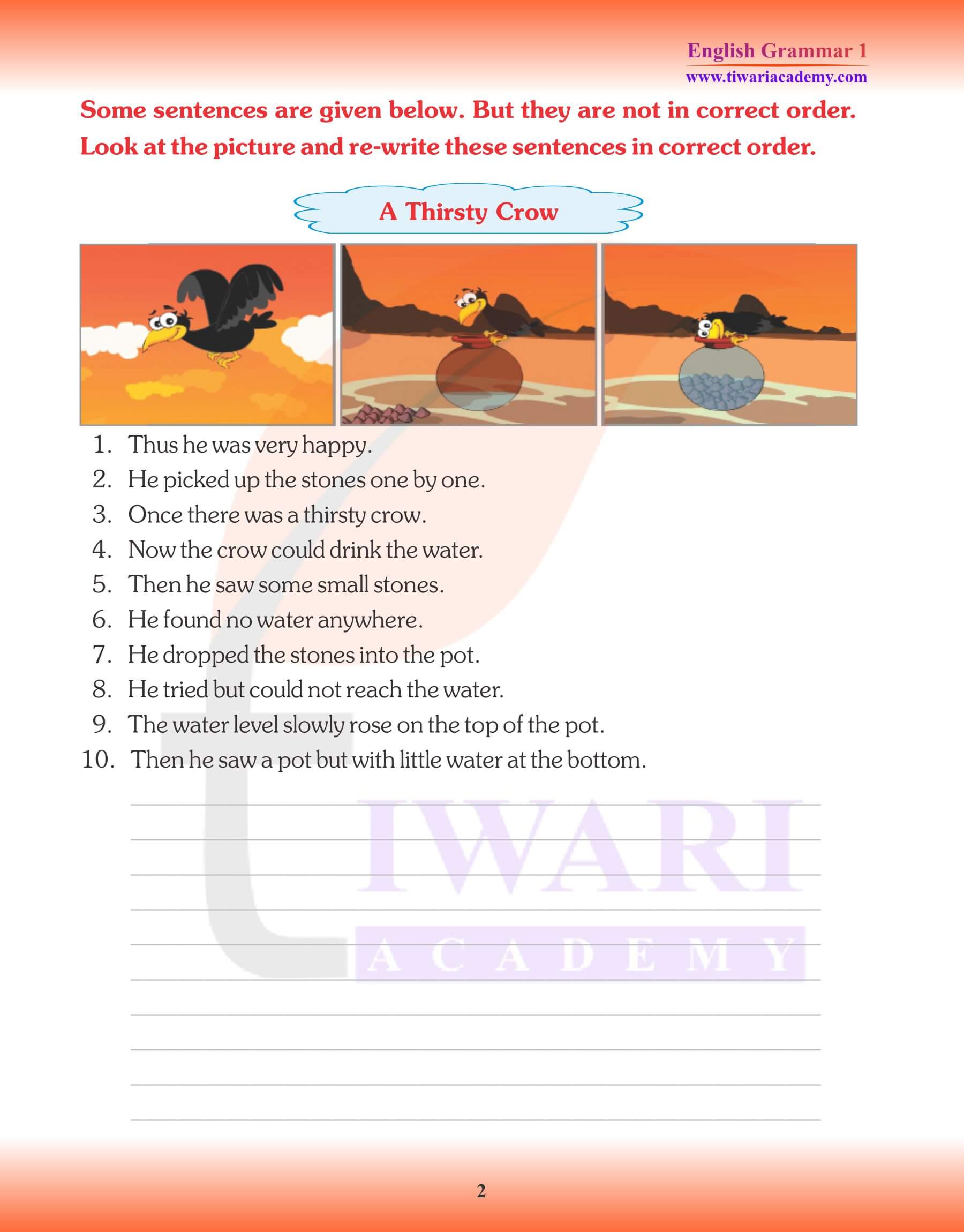 Class 1 English Grammar Story Writing