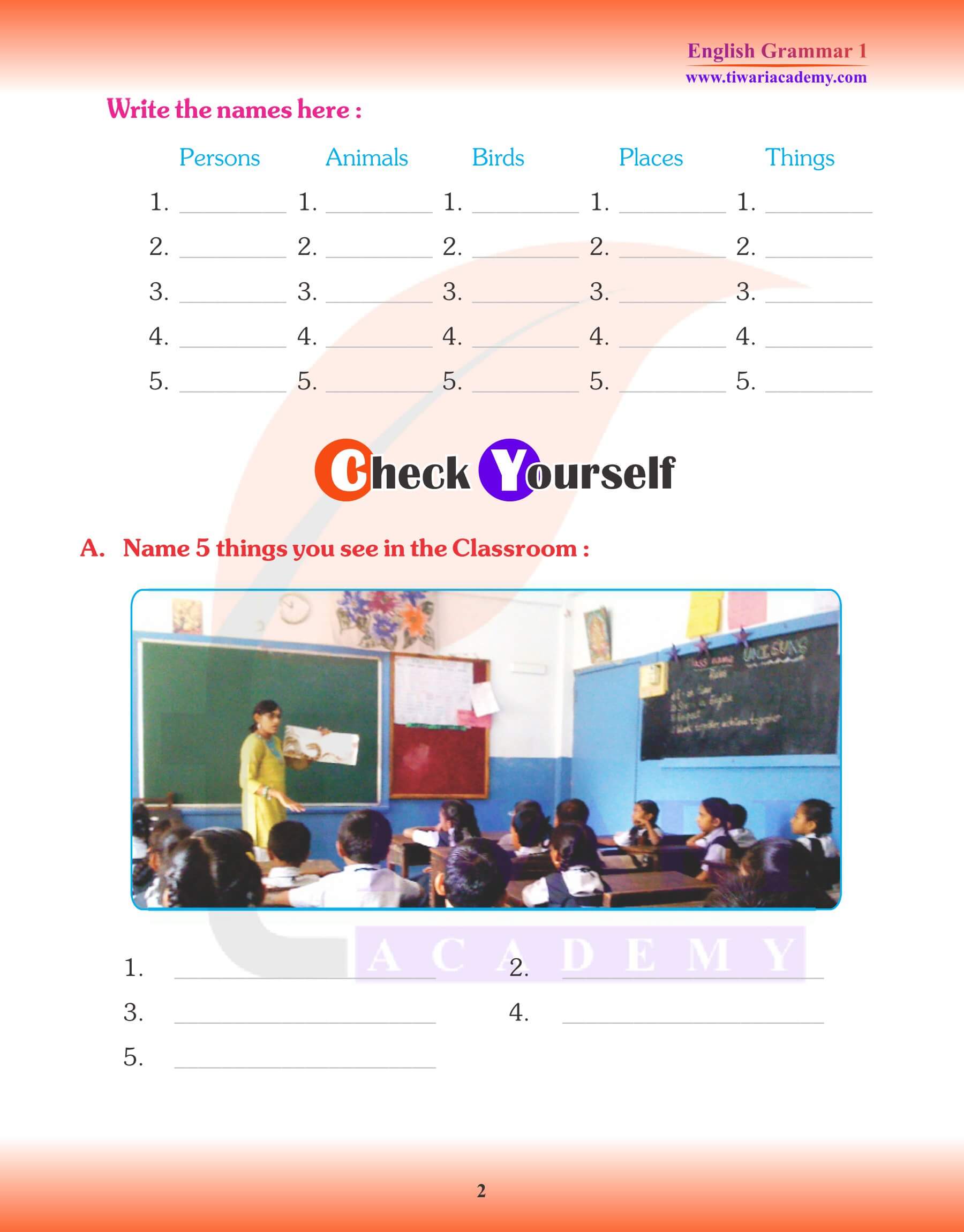 Class 1 English Grammar Chapter 3 Noun notes