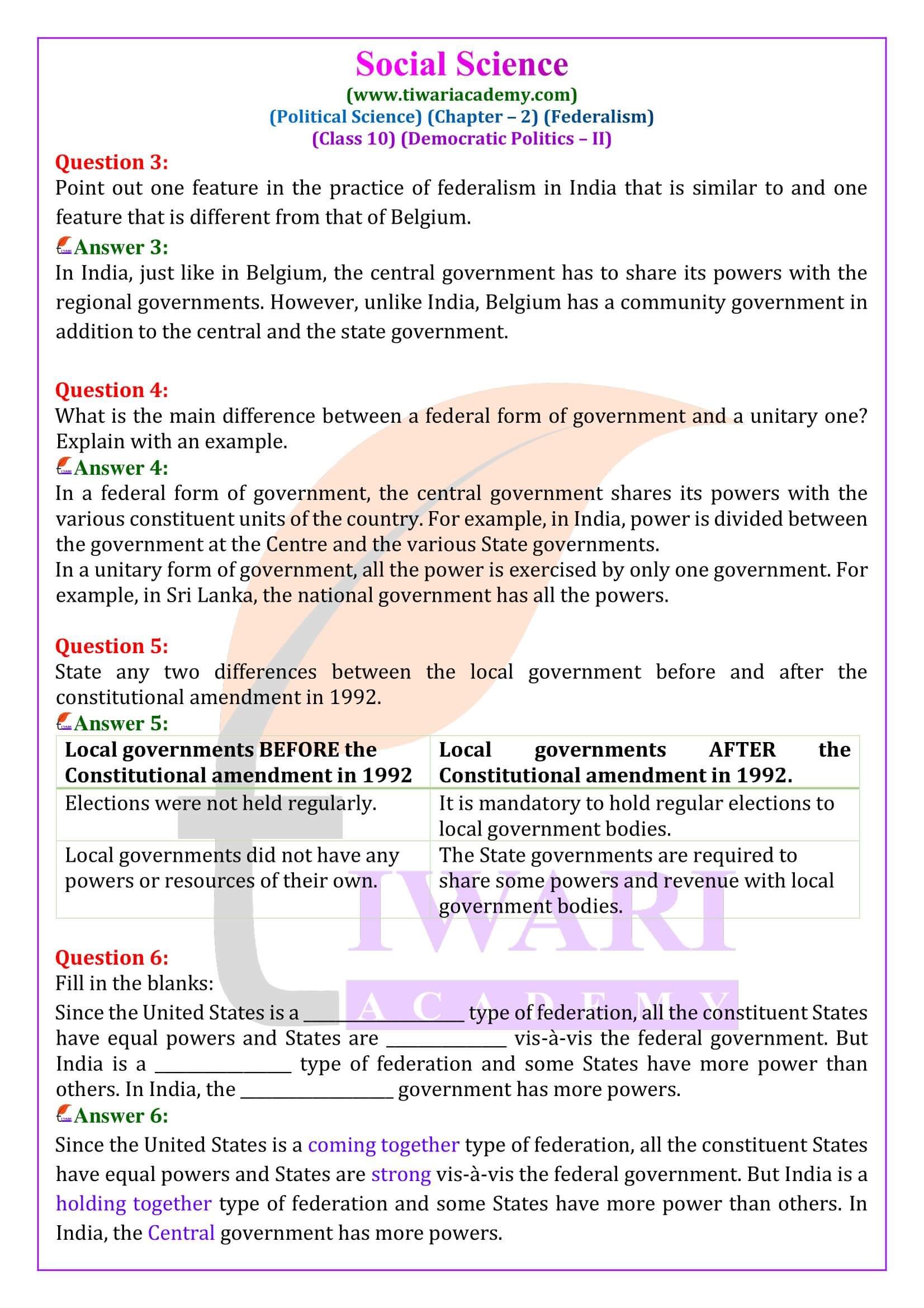 NCERT Solutions for Class 10 Civics Chapter 2