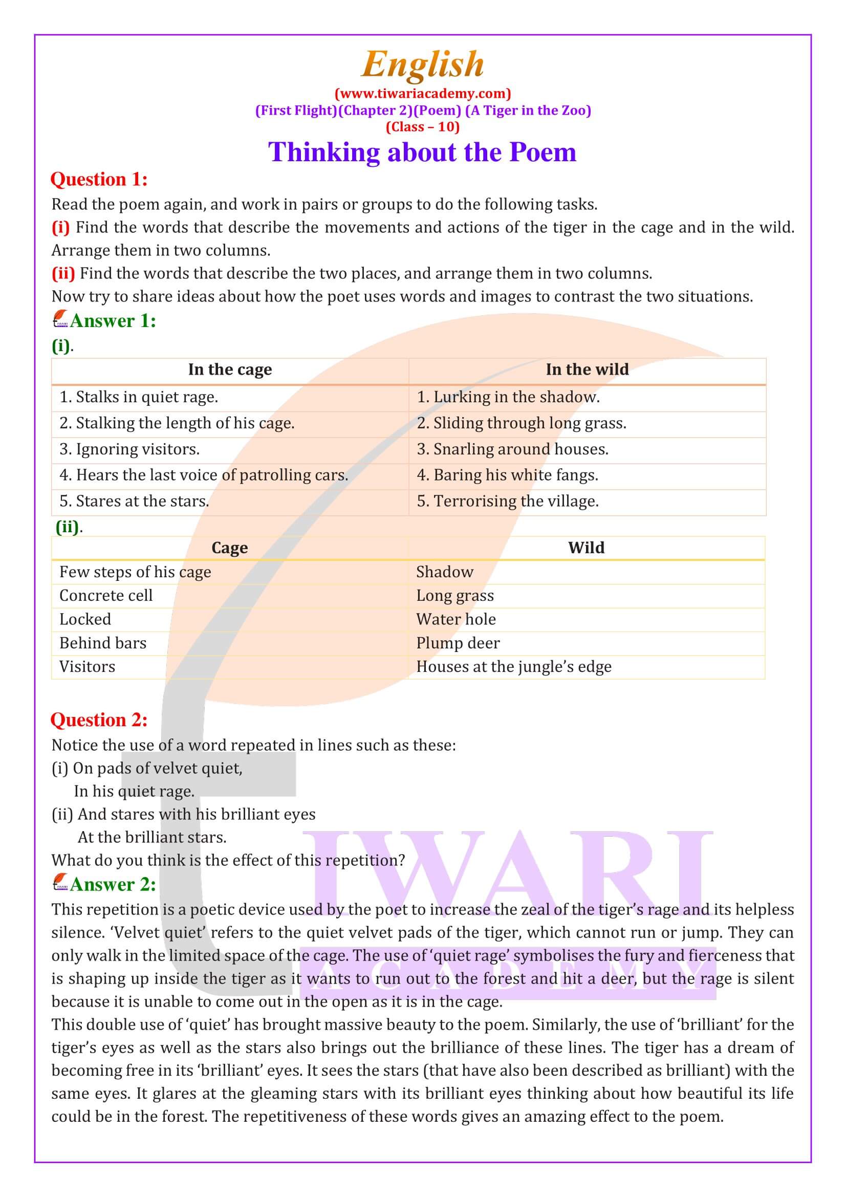 Class 10 English Chapter 2 Answers