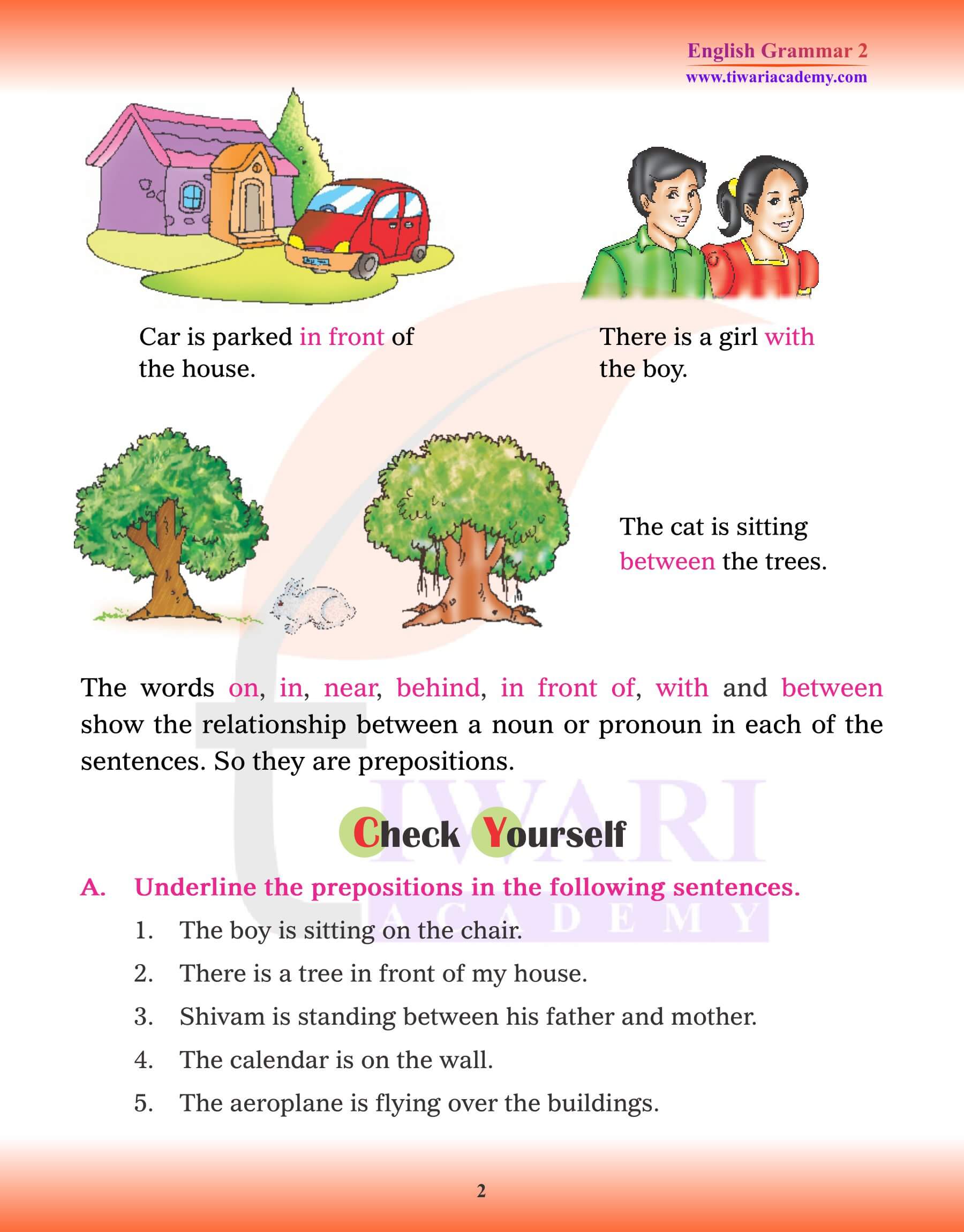 Class 2 English Grammar Preposition