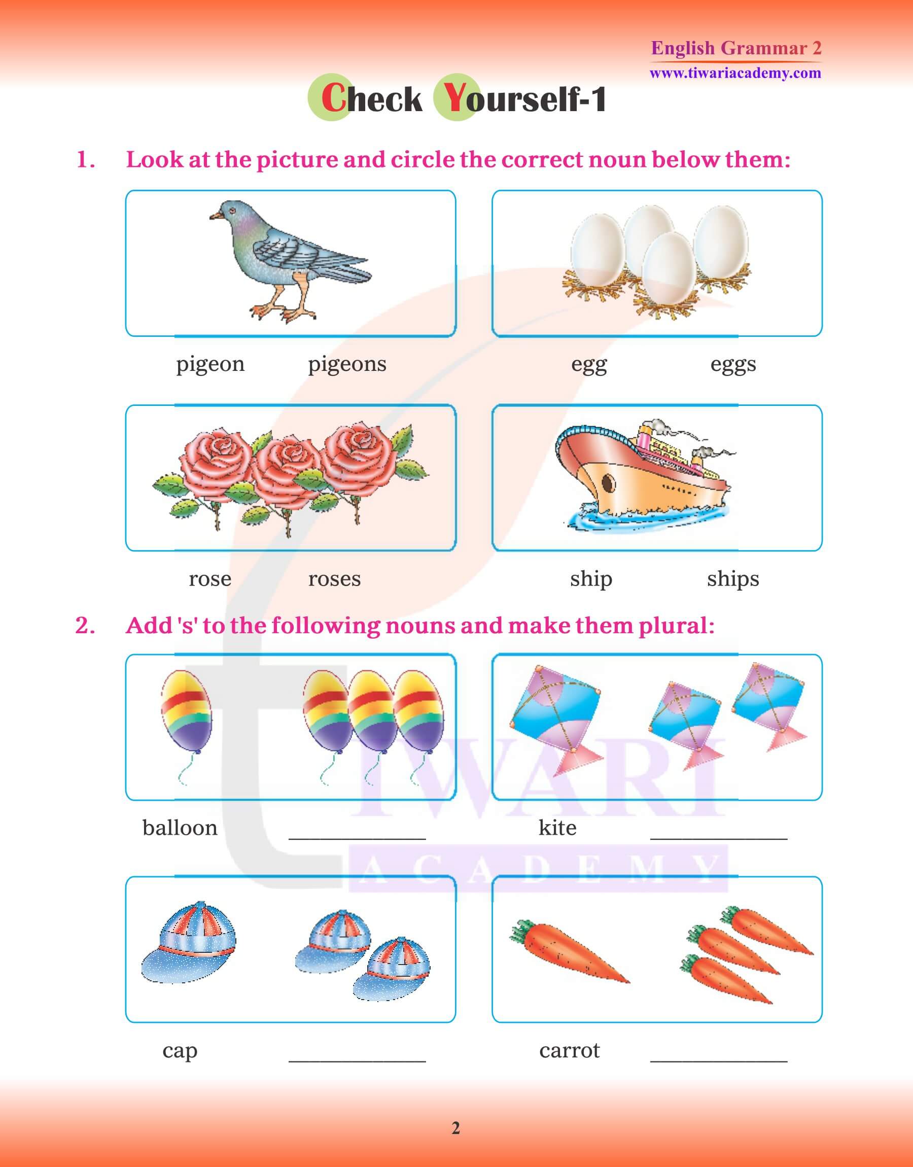 Class 2 English Grammar Singular and Plural