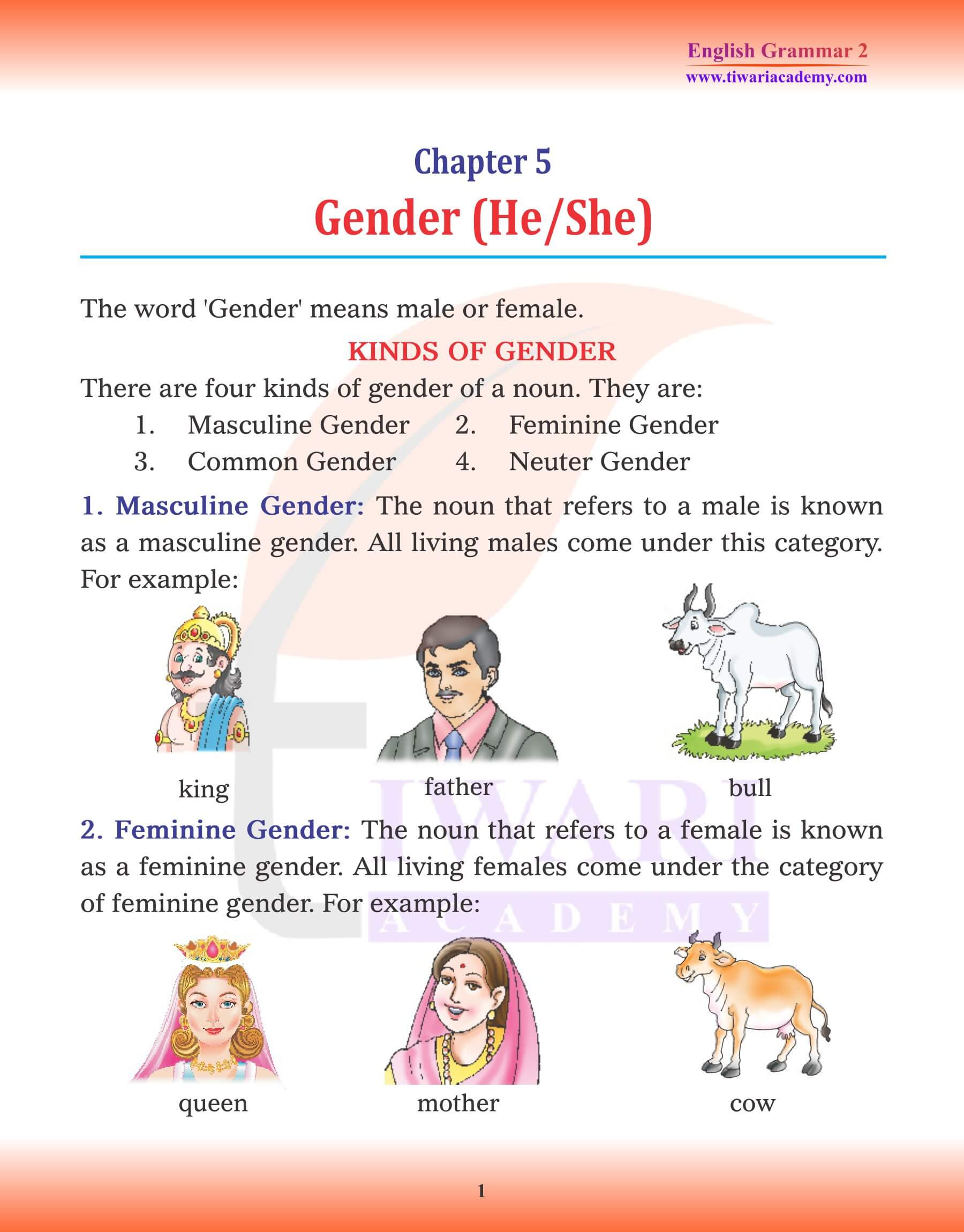 Class 2 English Grammar Chapter 5 Gender