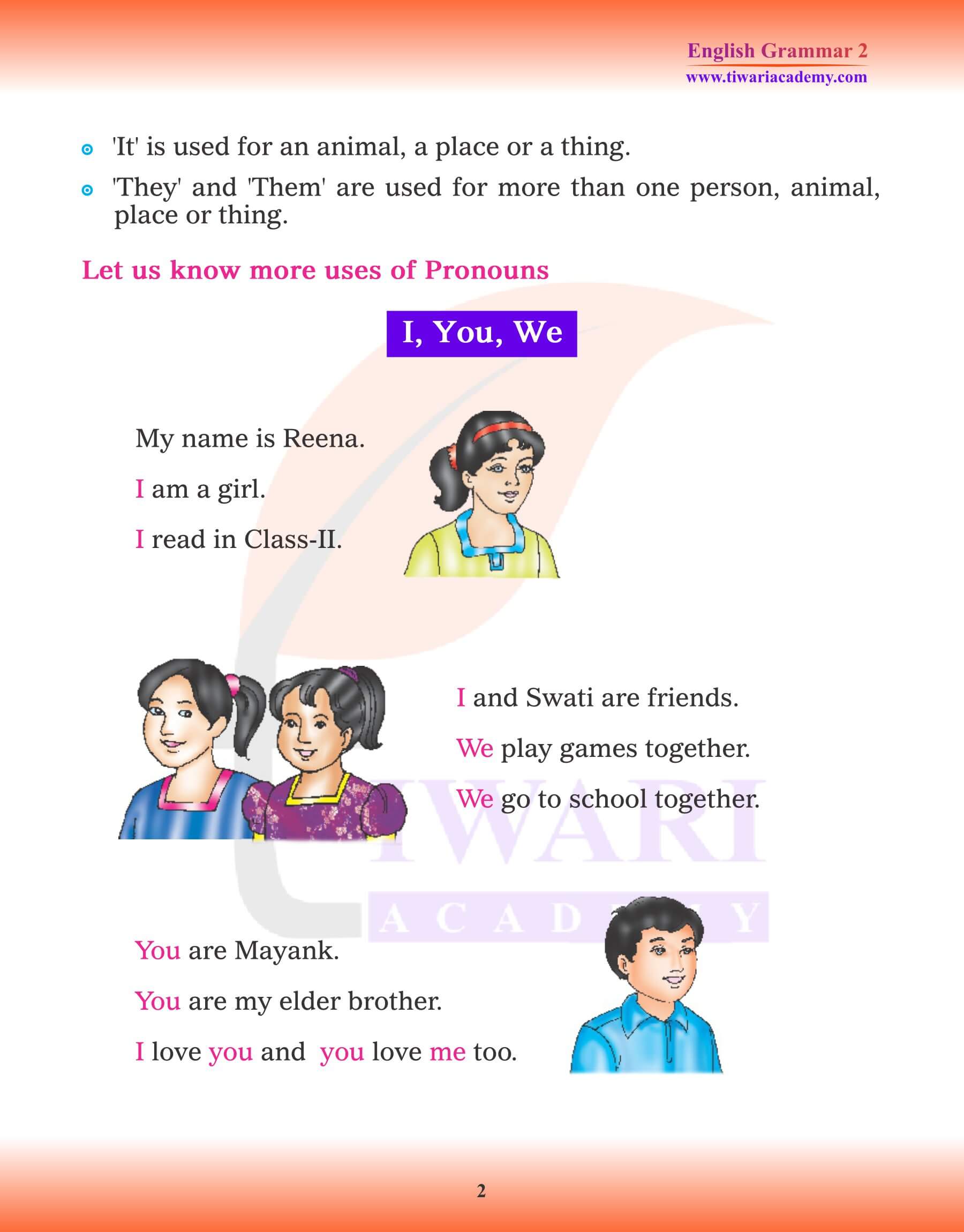 Class 2 English Grammar Pronoun