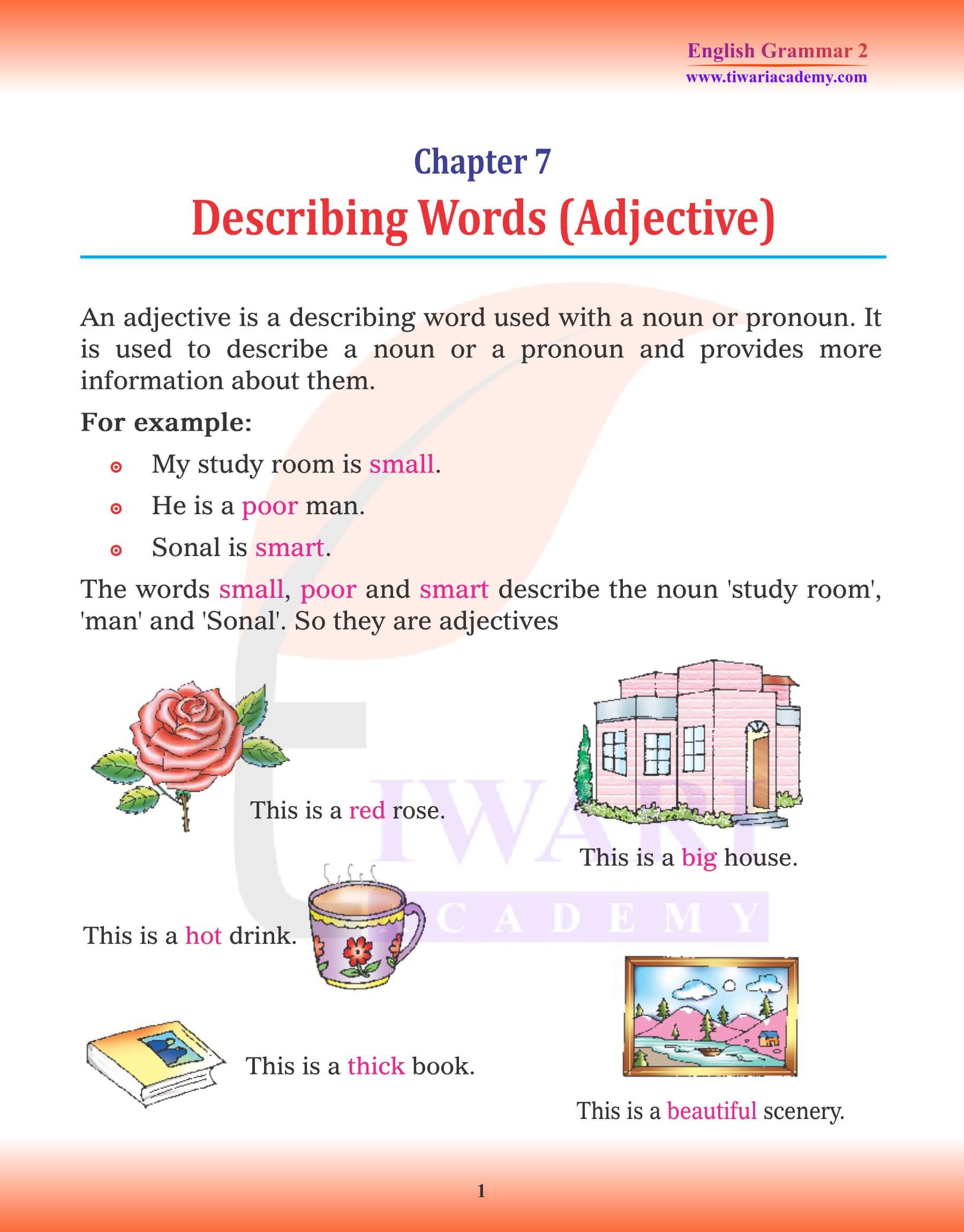 Class 2 English Grammar Chapter 7 Adjectives