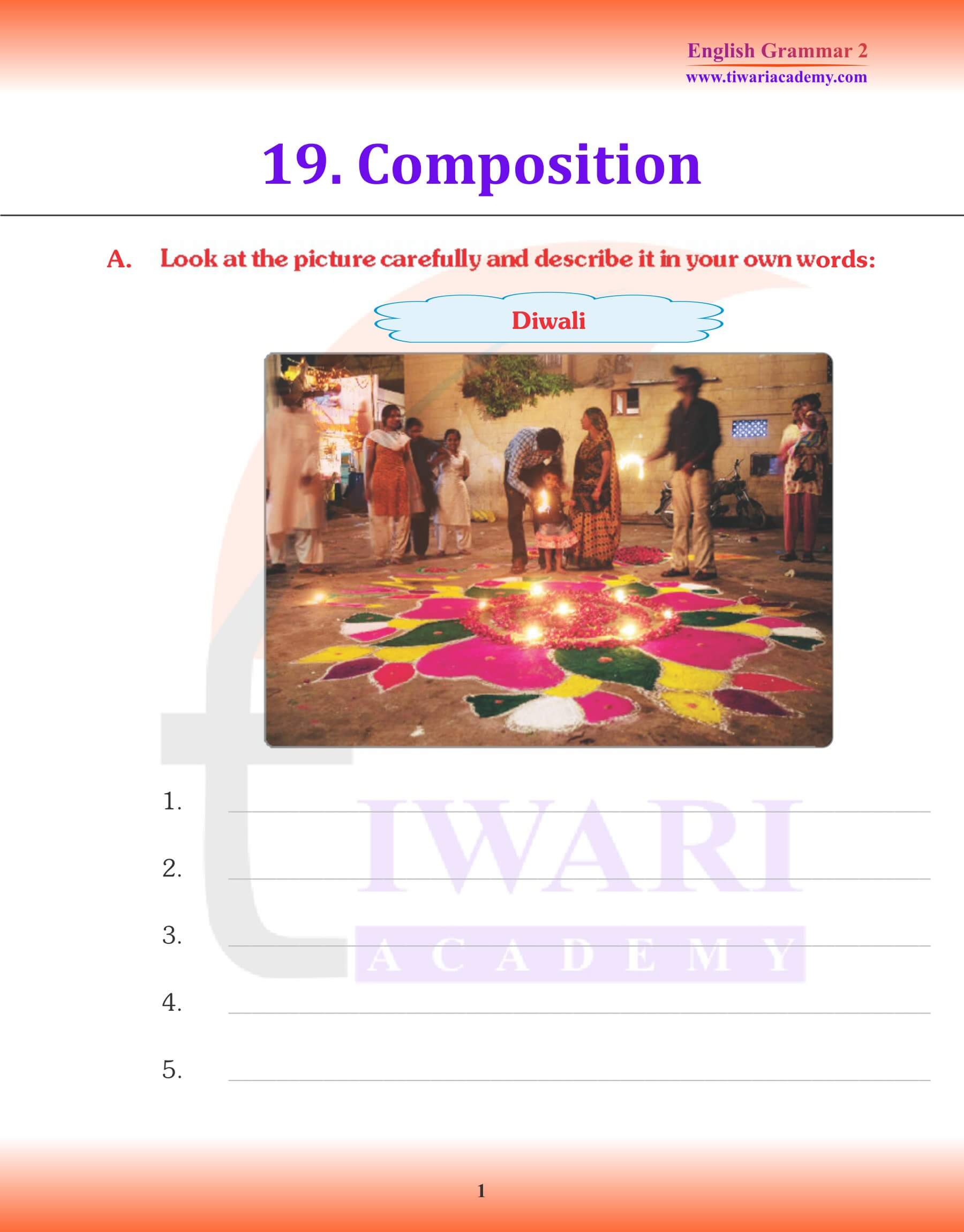 Class 2 English Grammar Composition Revision Book