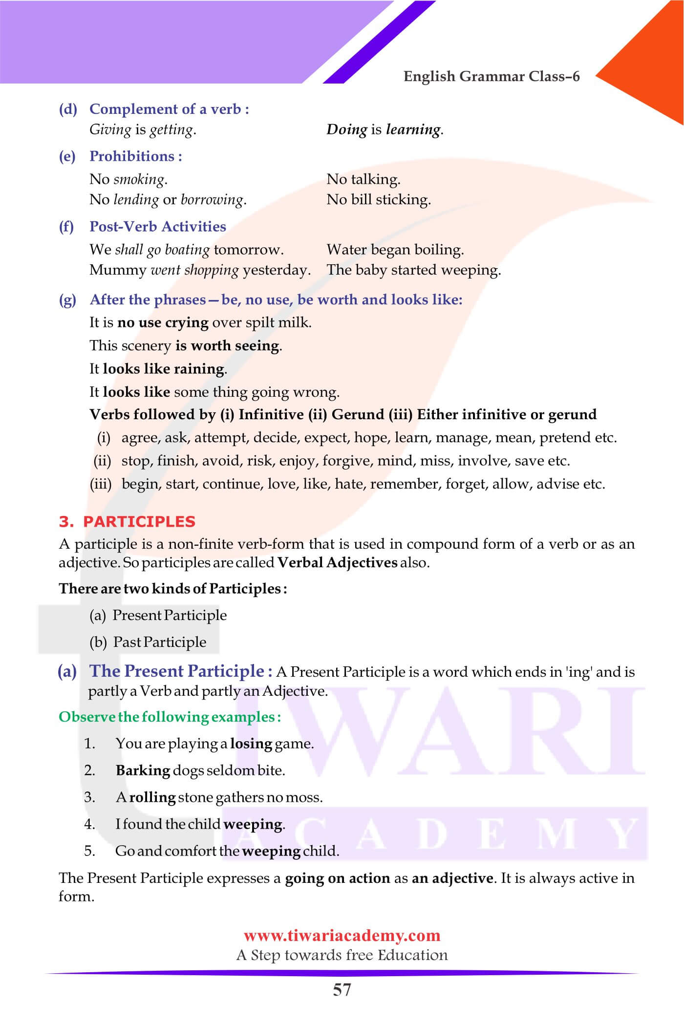 Class 6 Grammar Chapter 12 Verbs Finite, Non-finite Forms