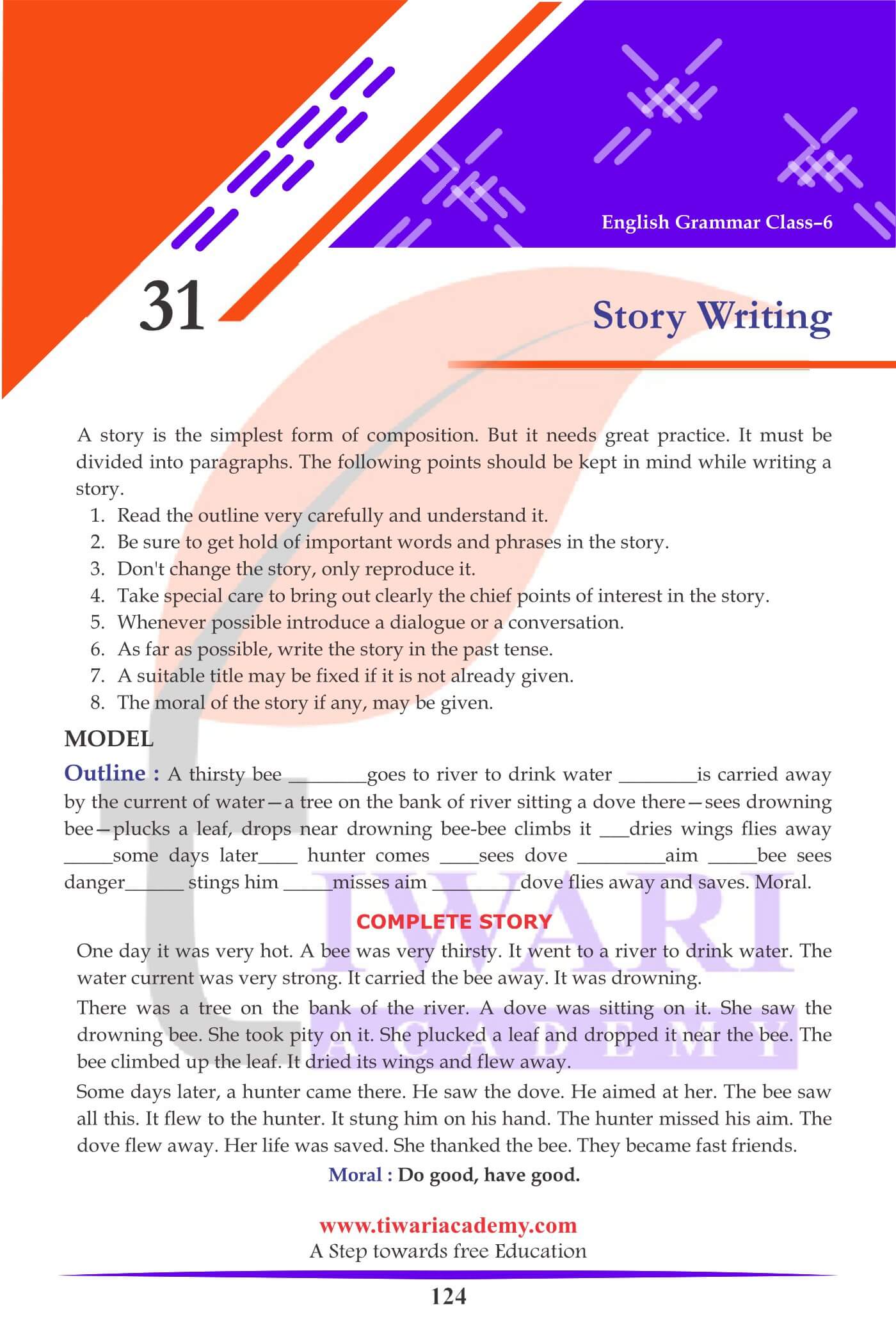 Class 6 English Grammar Chapter 31 Story Writing