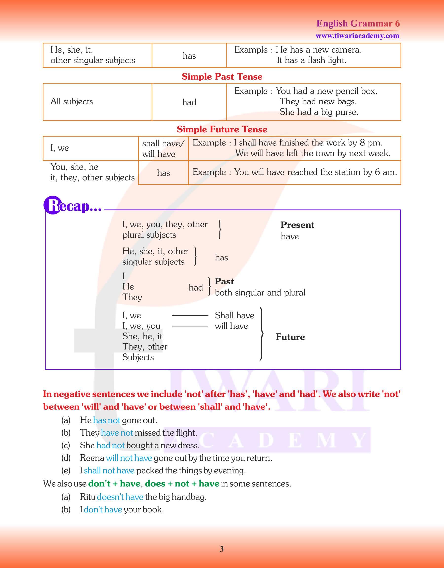 Class 6 English Grammar Simple Future Tenses