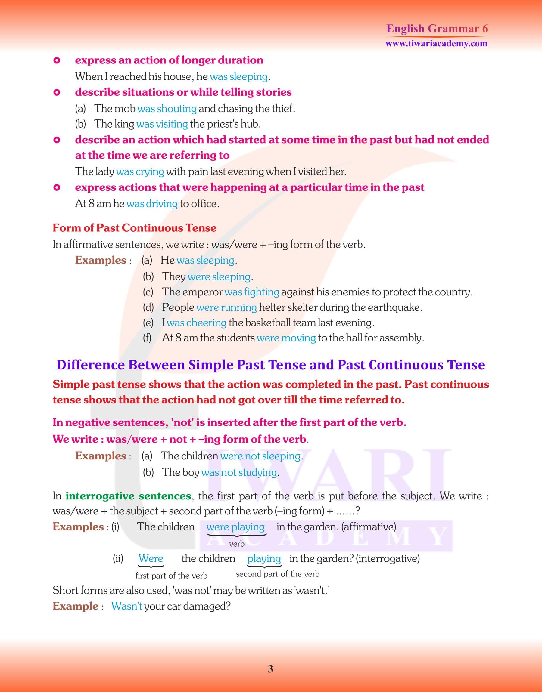 Class 6 Grammar Perfect Tense notes