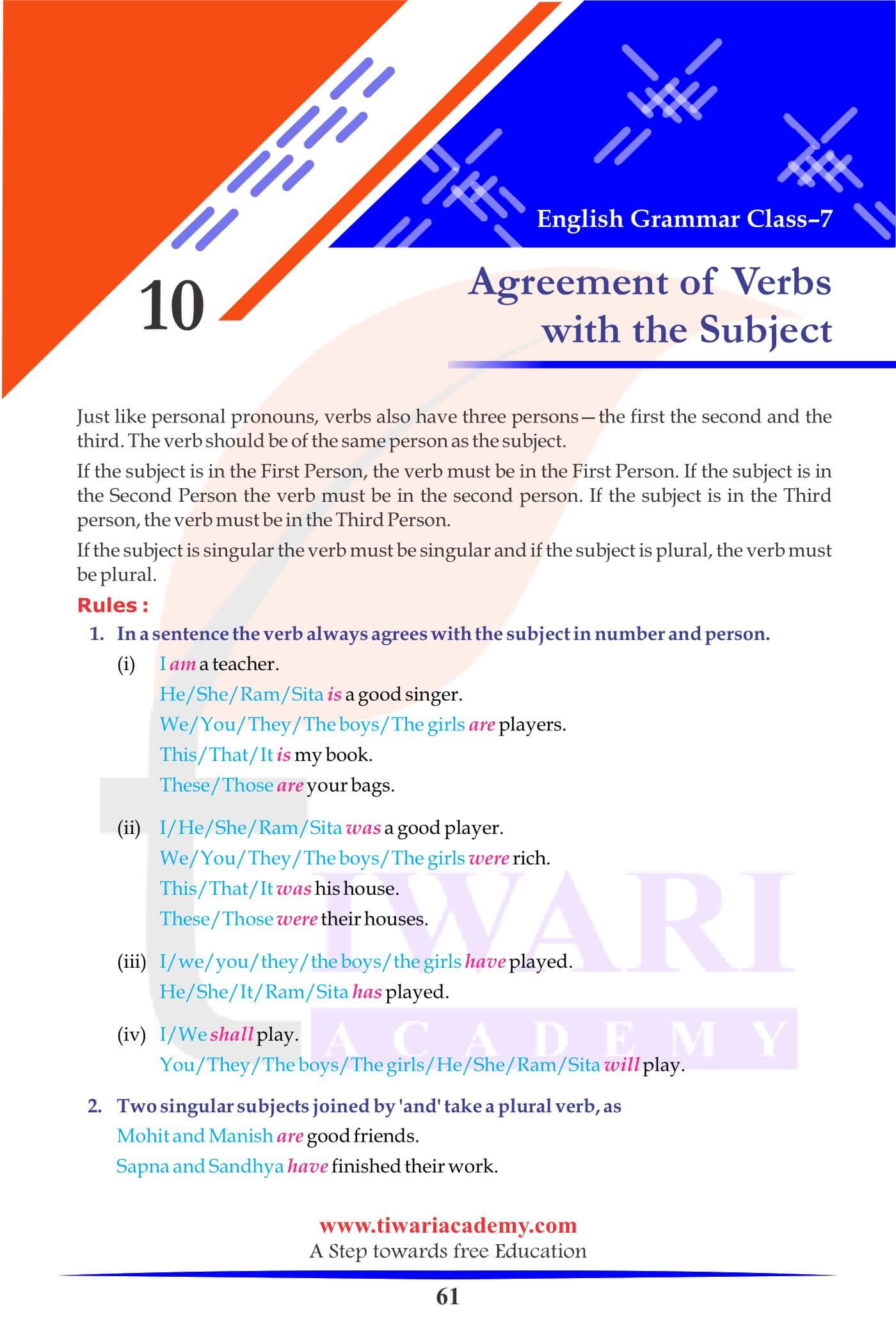 Class 7 English Grammar Chapter 10