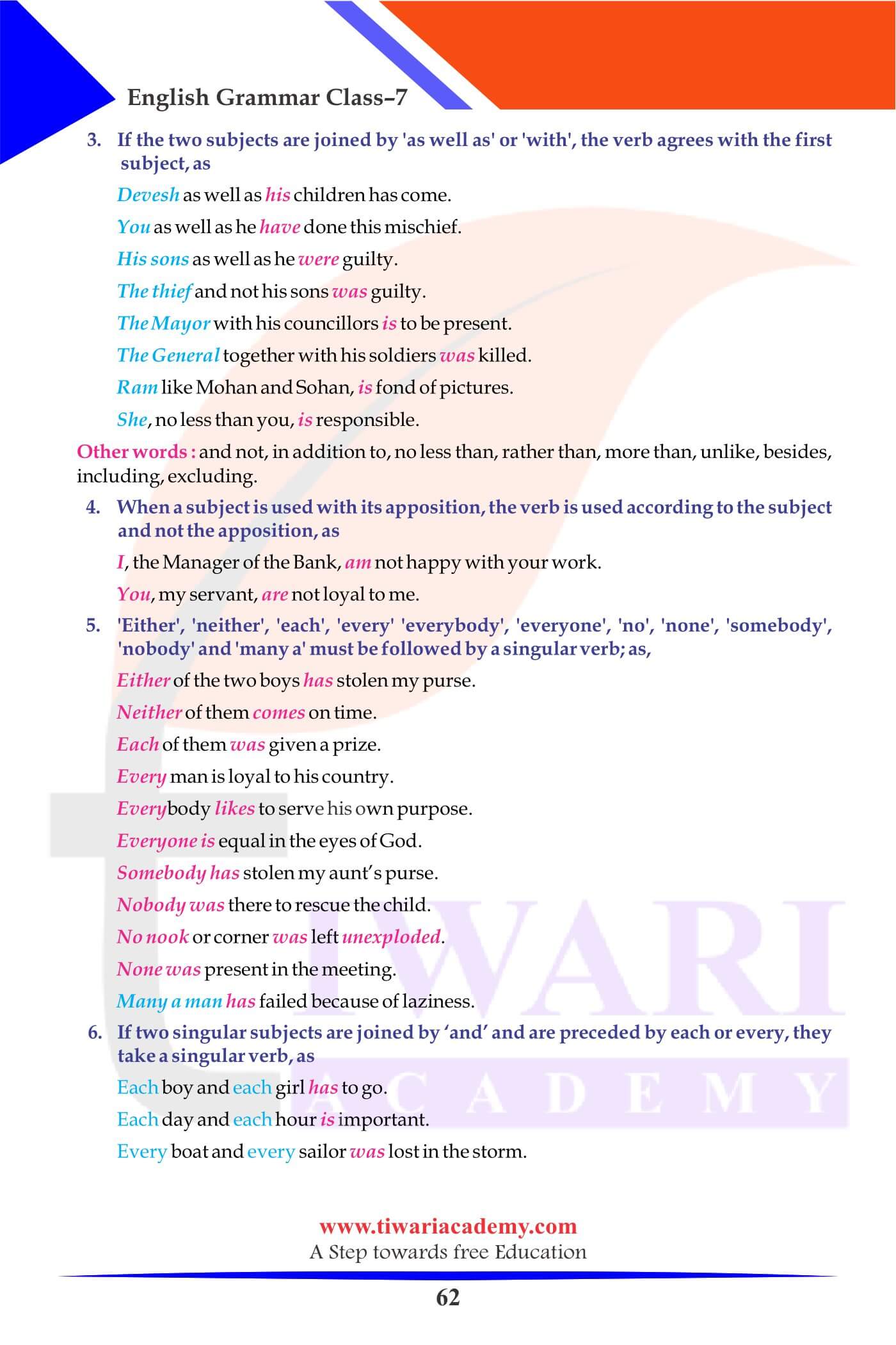 English Grammar Agreement of Verbs