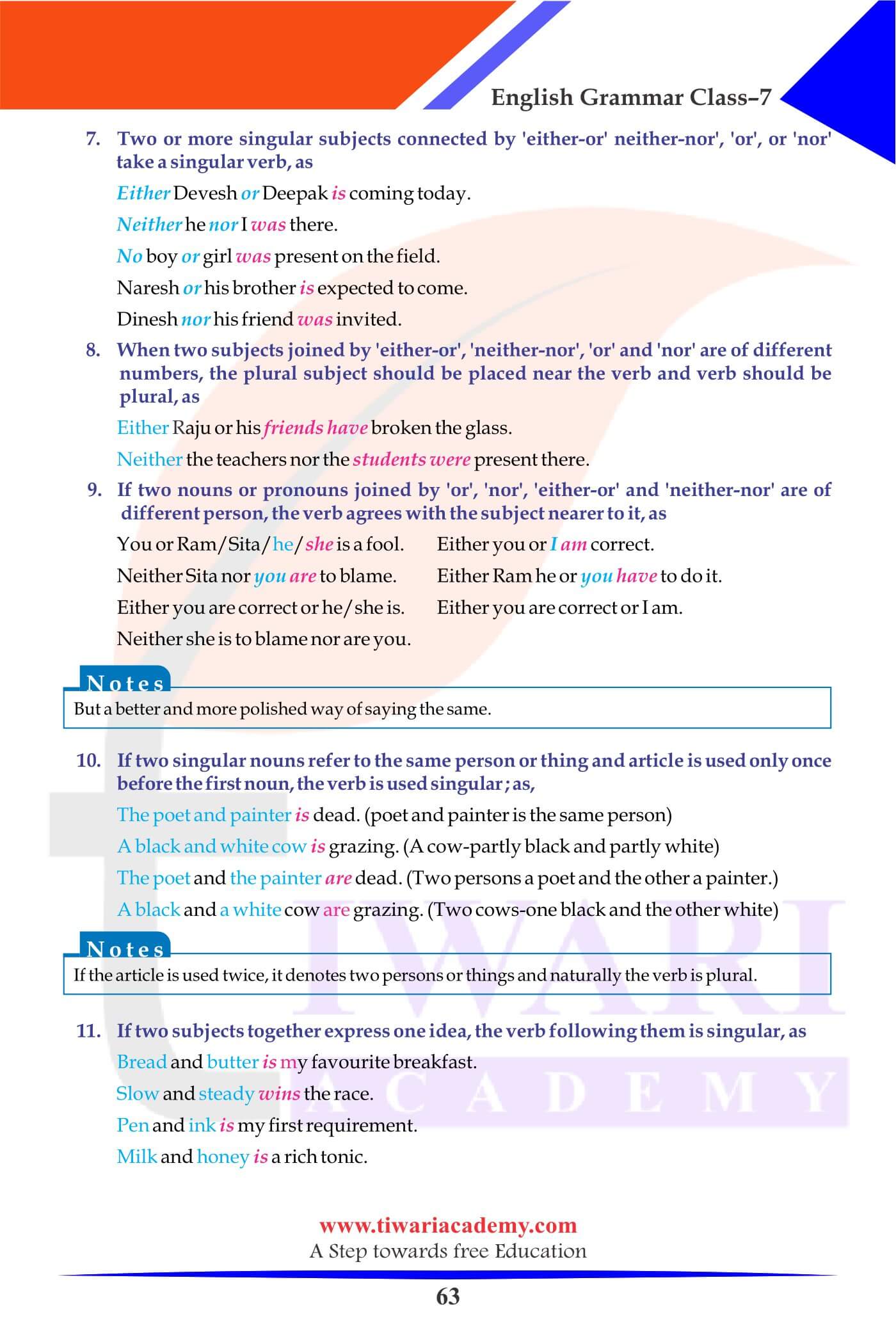 Agreement of Verbs