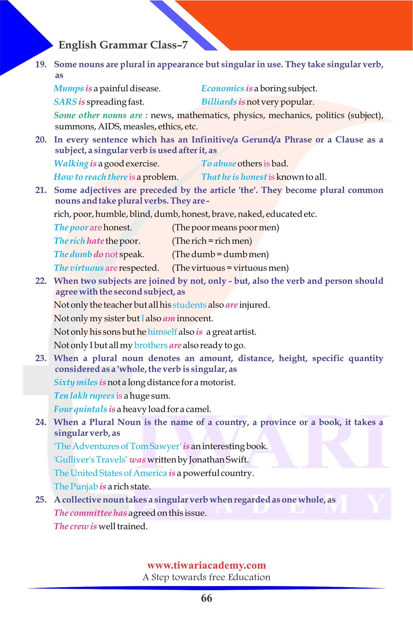 Class 7 English Grammar Chapter 10 Question Answers