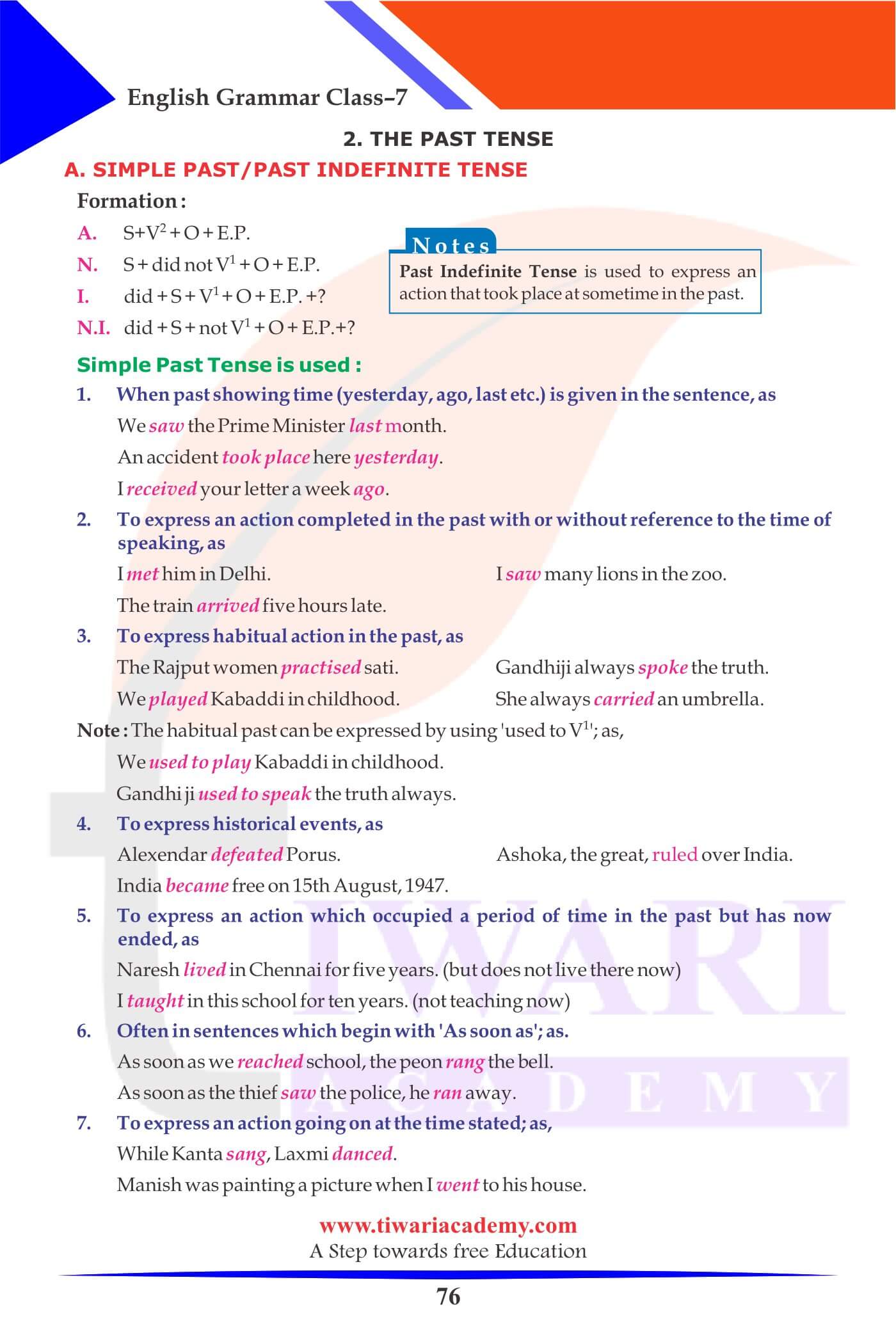 Class 7 English Grammar 11 Exercises