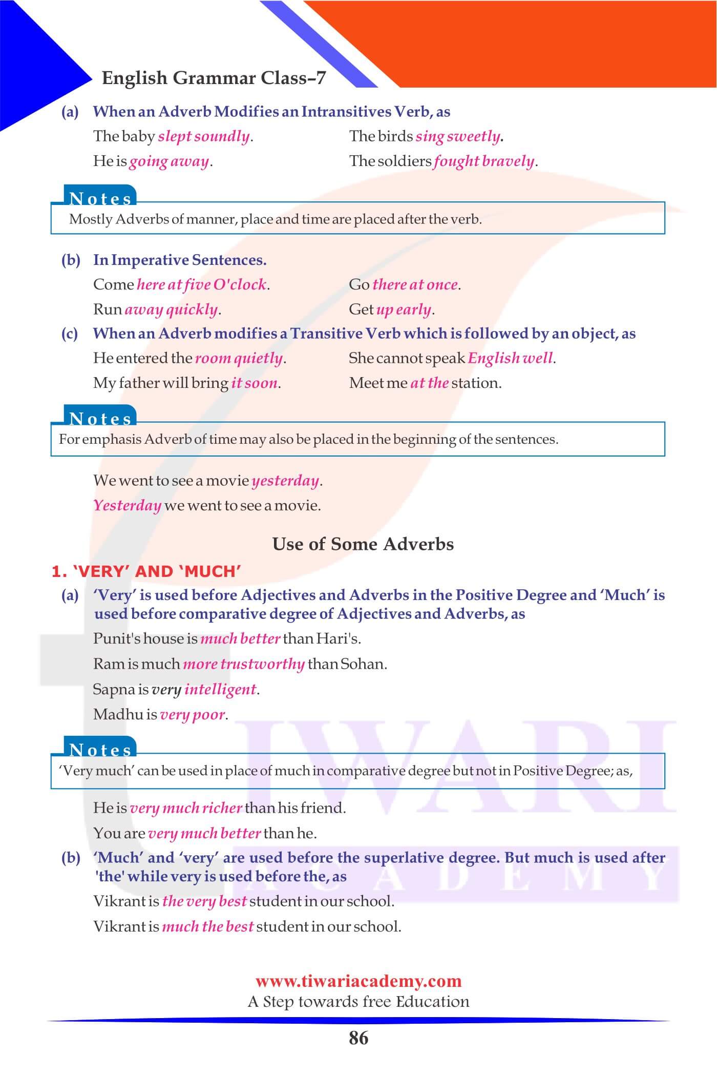 Class 7 English Grammar Chapter 13 Assignments