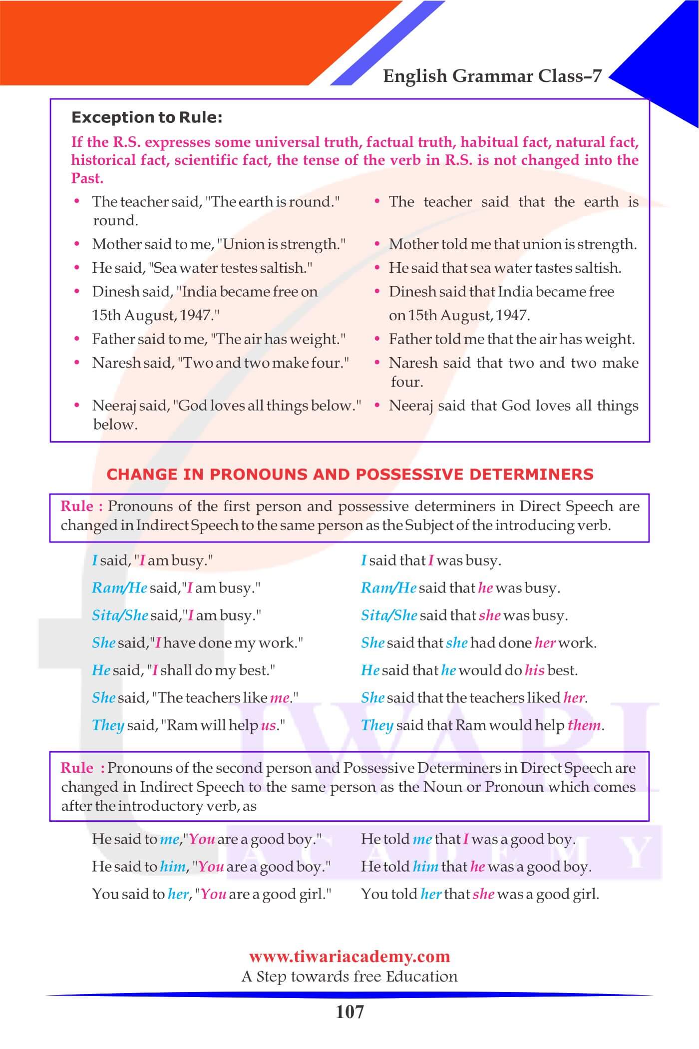 Class 7 English Grammar Chapter 17 Practice