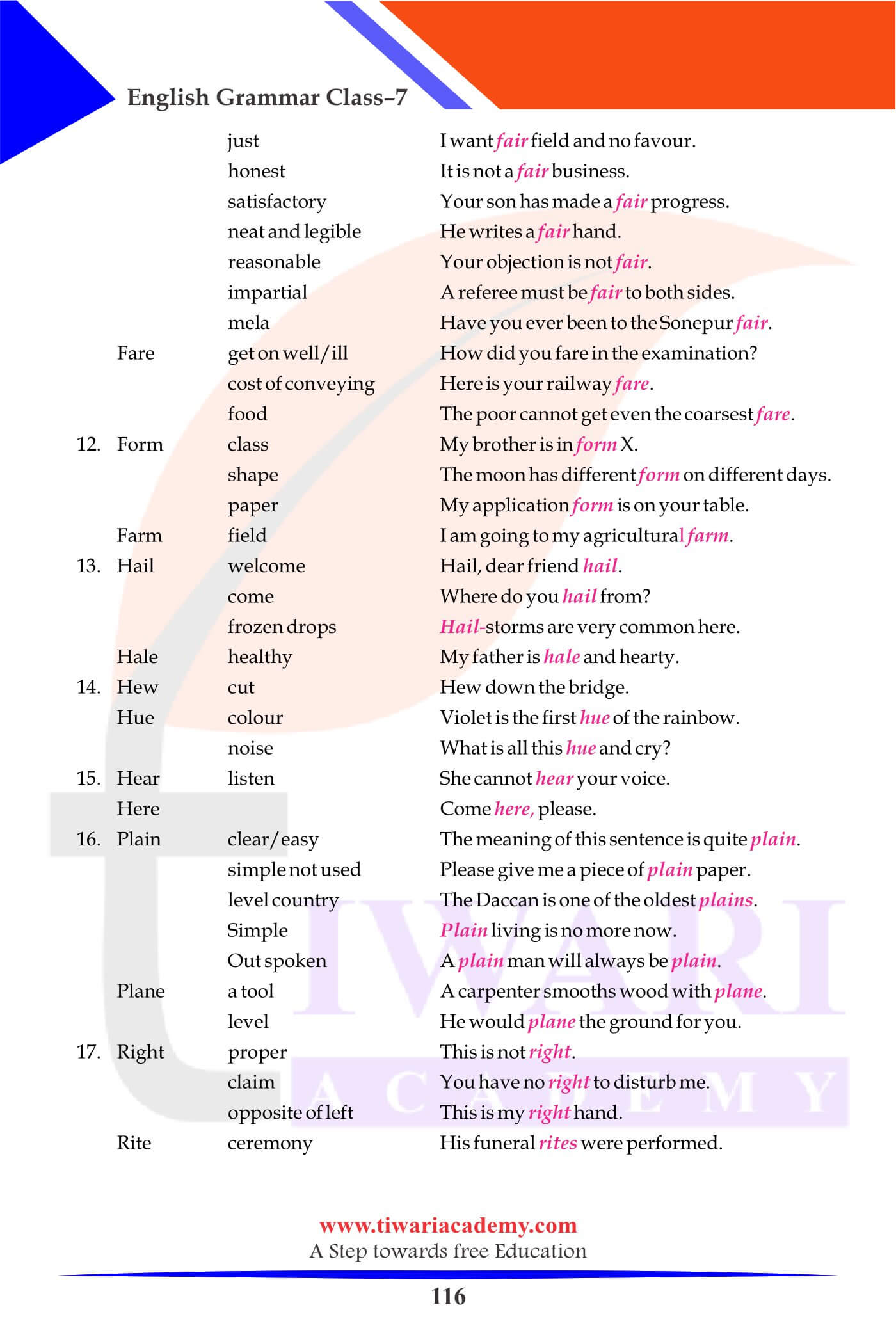 Class 7 English Grammar Chapter 19