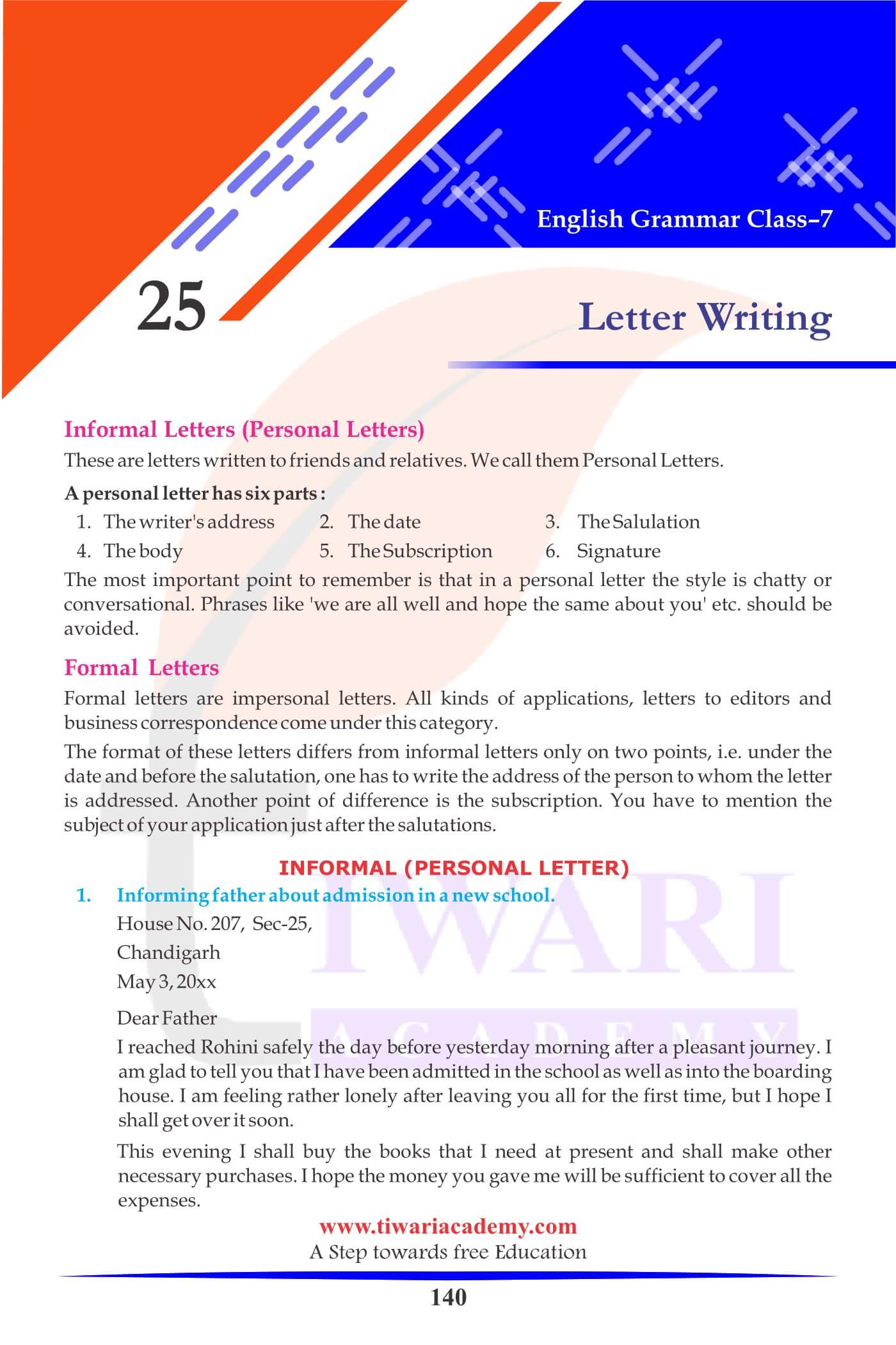 Class 7 English Grammar Chapter 25