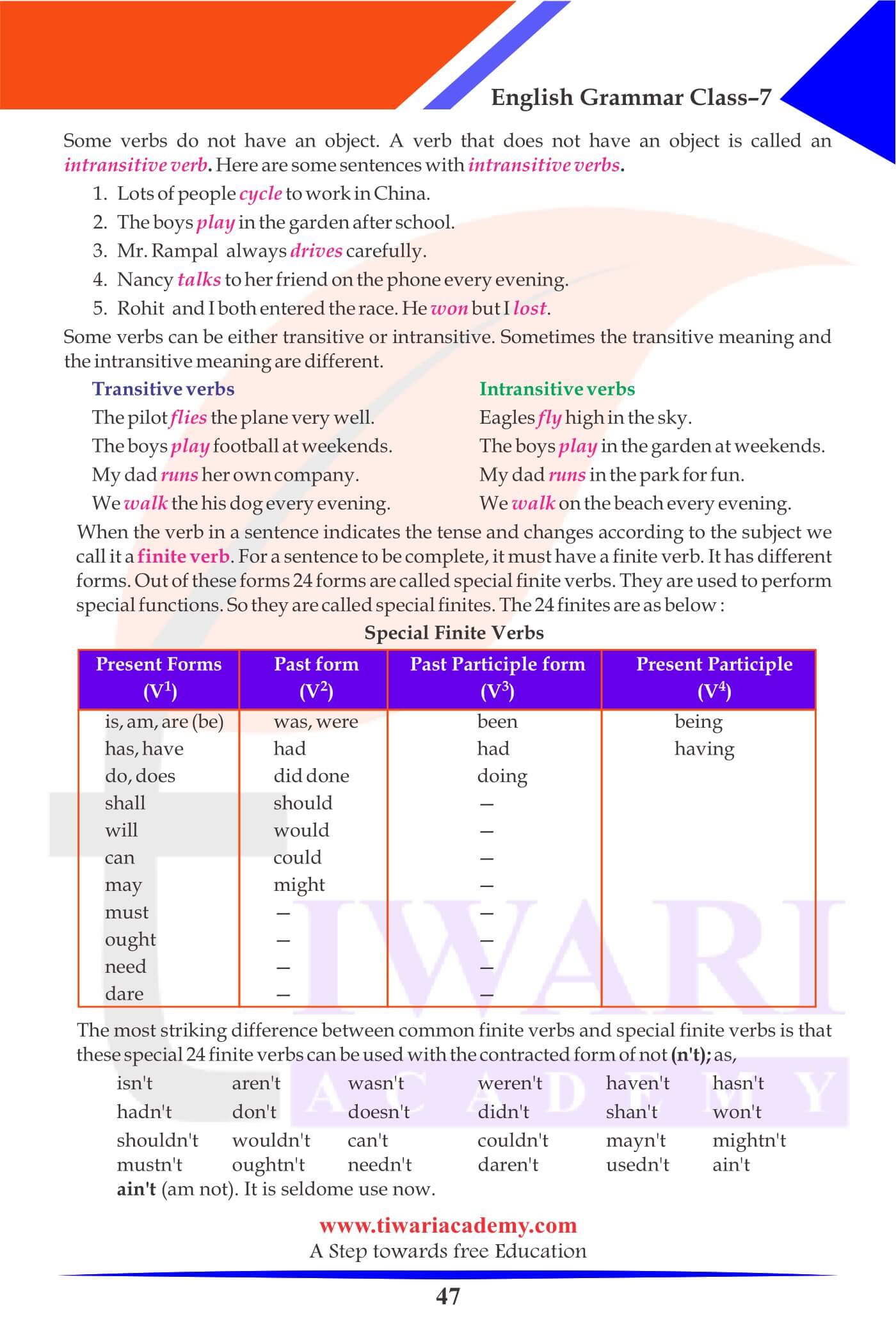 Class 7 English Grammar Chapter 8 Textbook