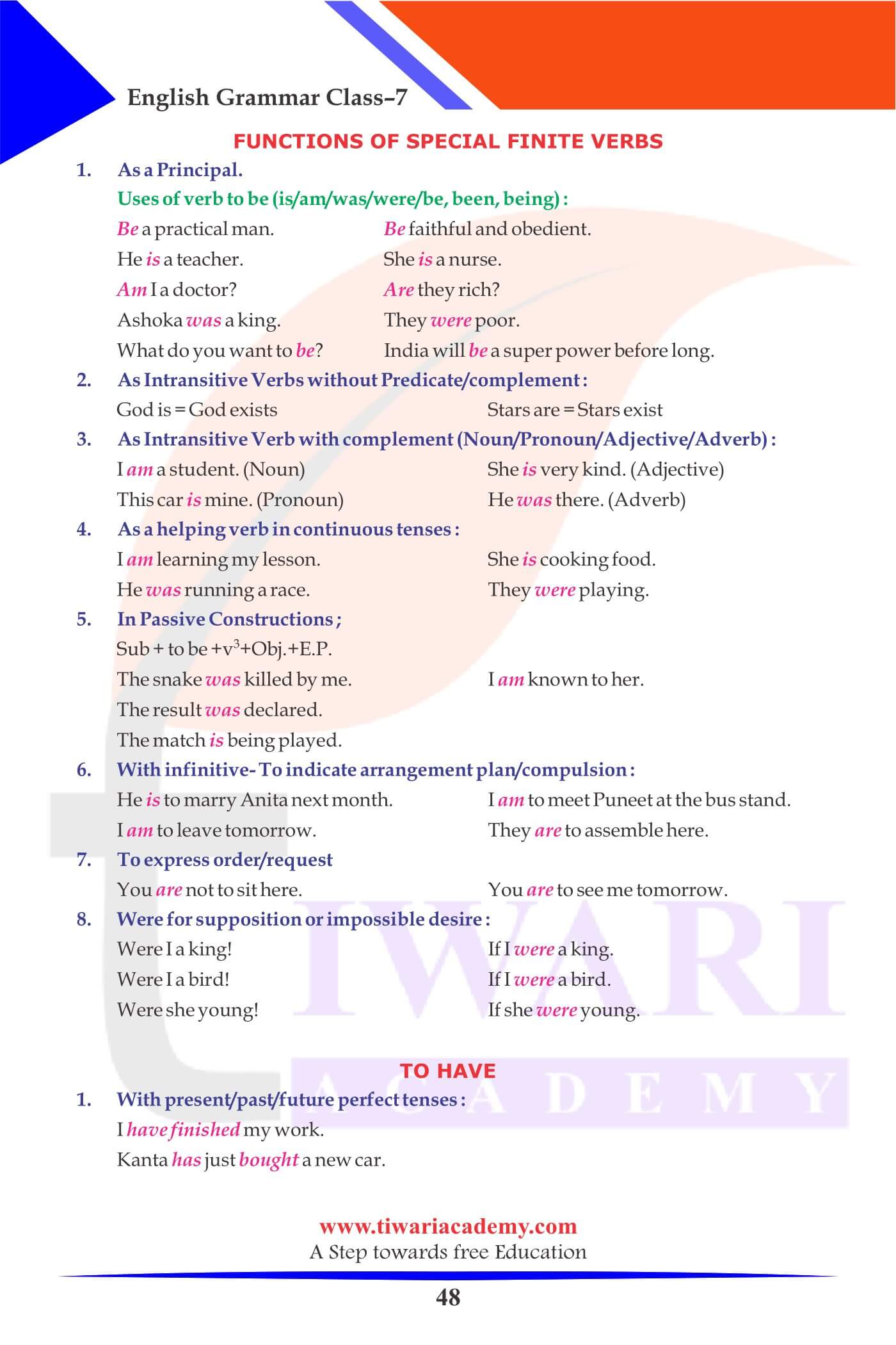 Class 7 English Grammar Chapter 8 book