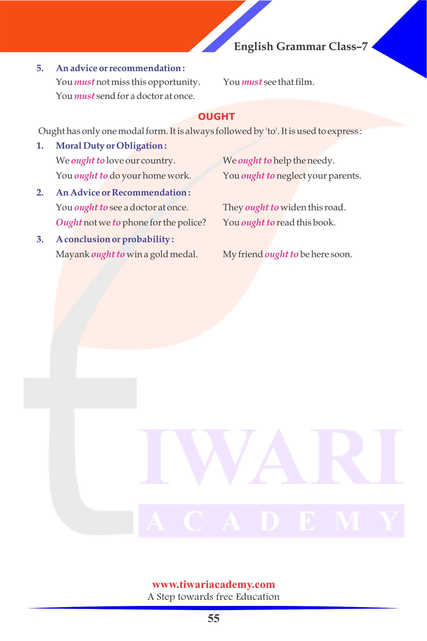 Class 7 English Grammar Chapter 8