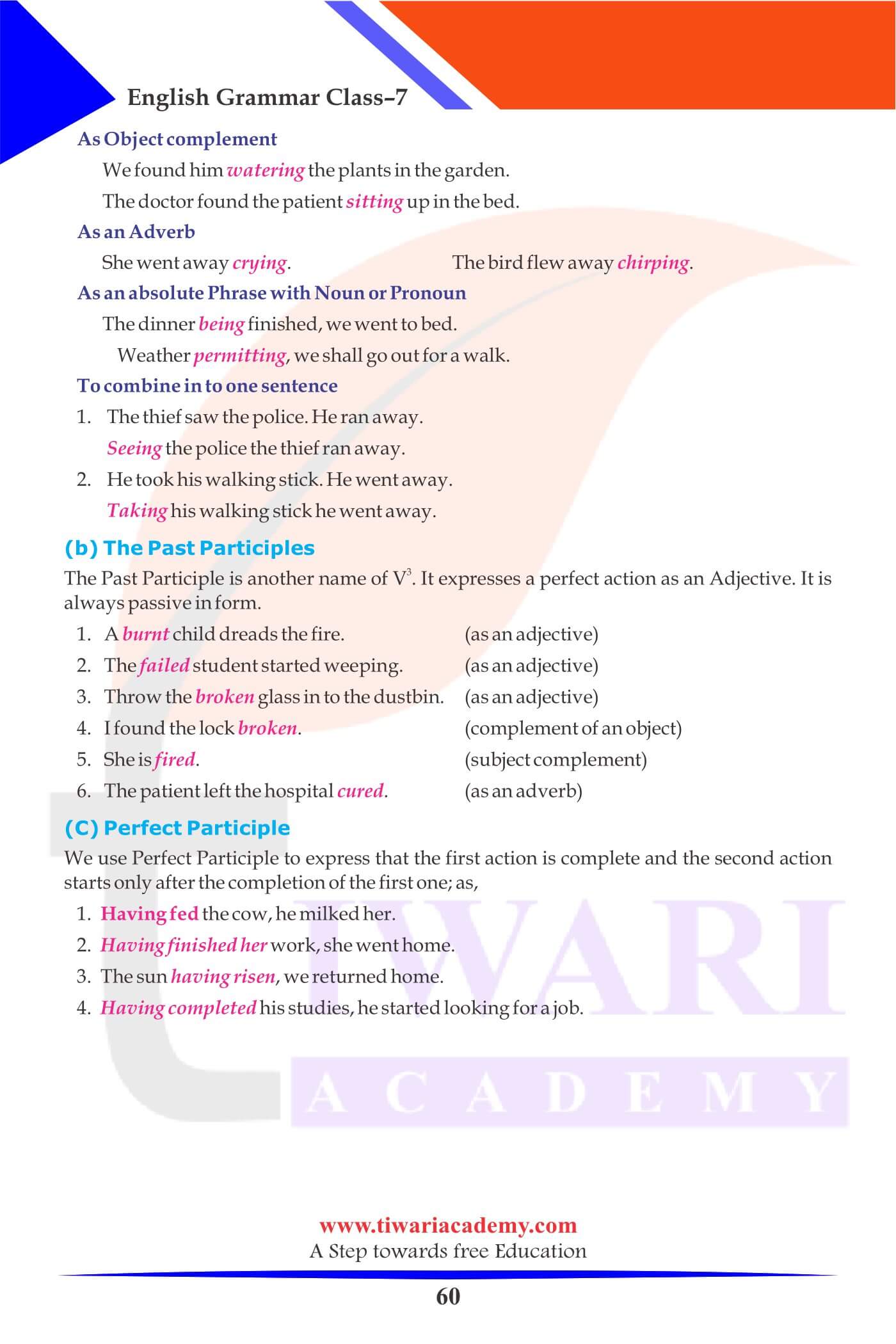 Class 7 English Grammar Chapter 9 Question Answers