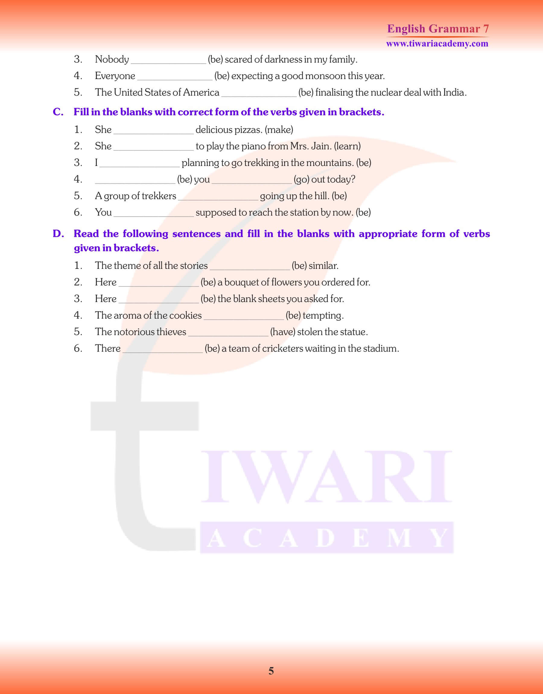 Class 7 English Grammar Chapter 10 Study material