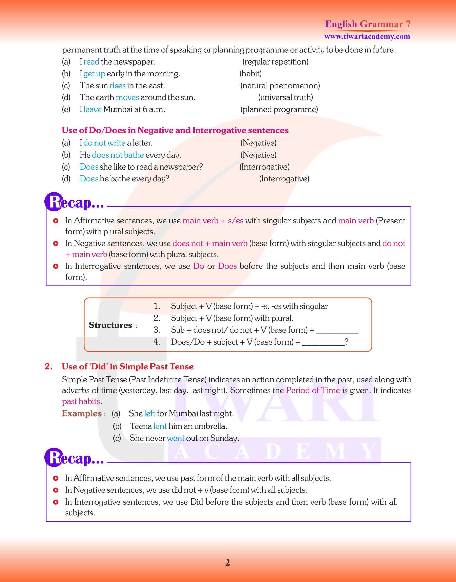 Class 7 English Grammar Chapter 11 Revision Notes
