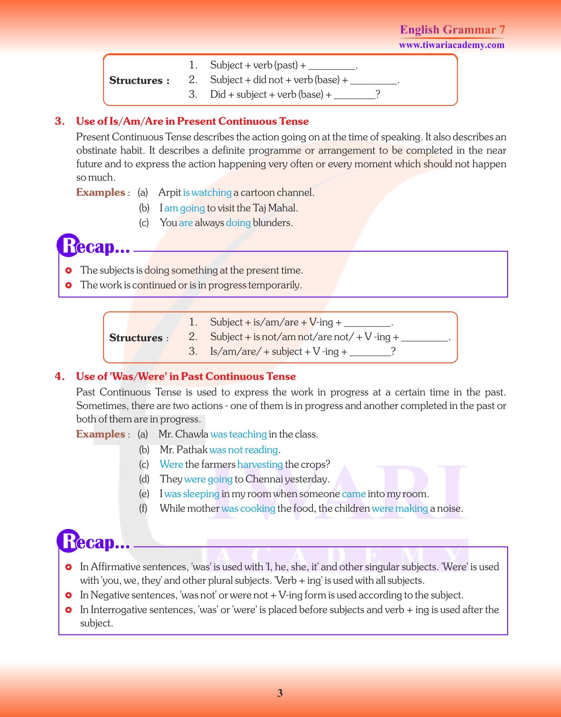 Class 7 English Grammar Chapter 11 Revision