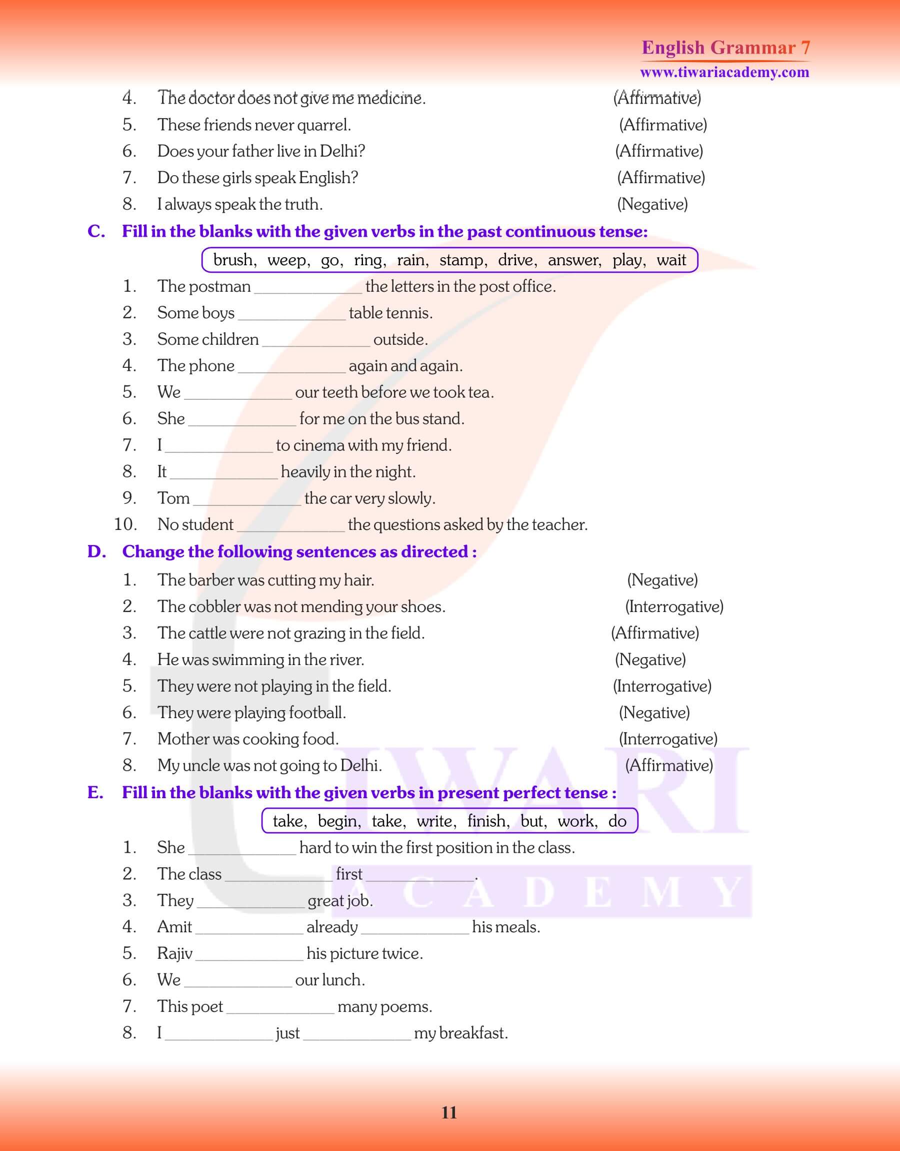 Class 7 Grammar Chapter 11 Notes