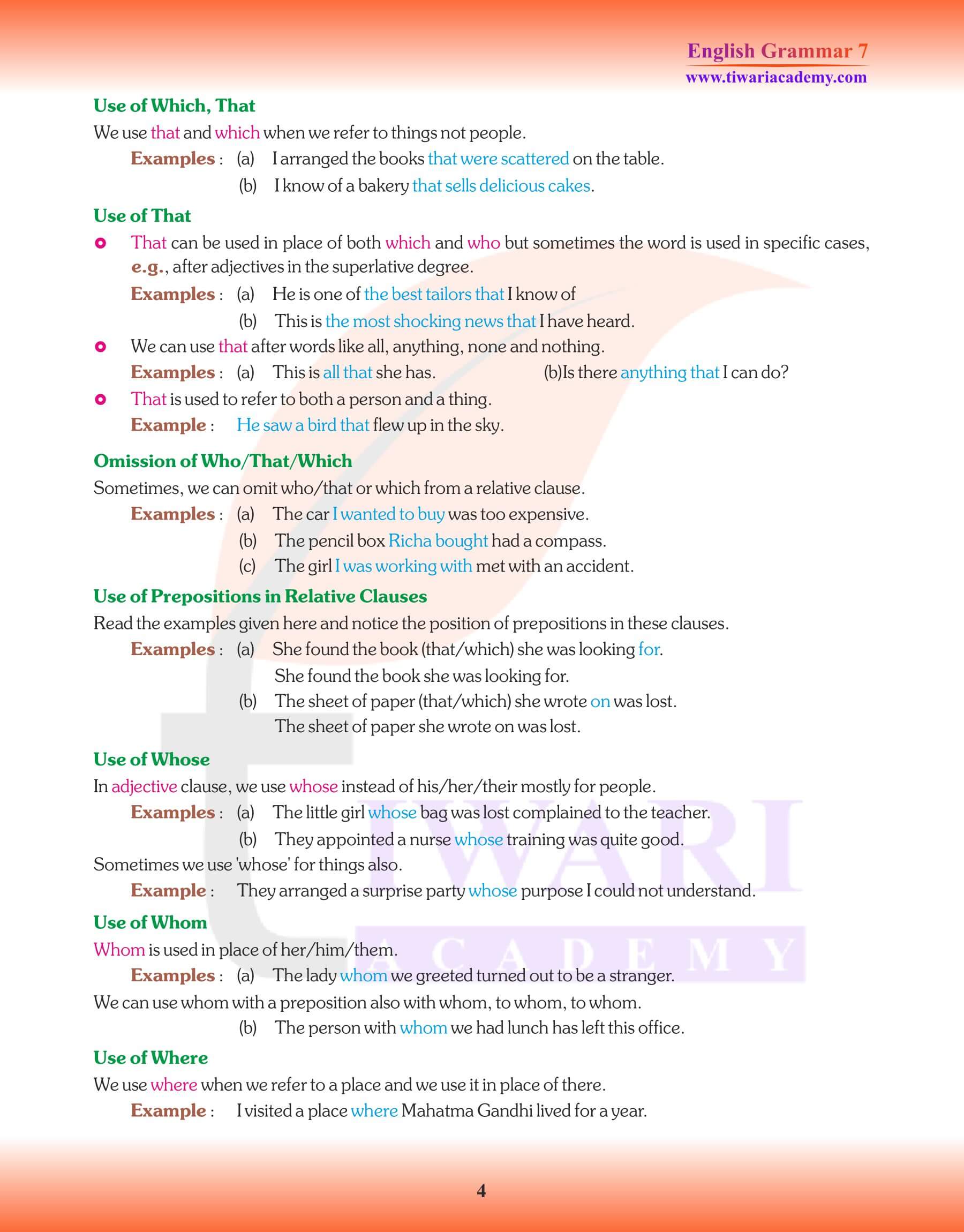 Class 7 English Grammar Chapter 12 Practice Notes