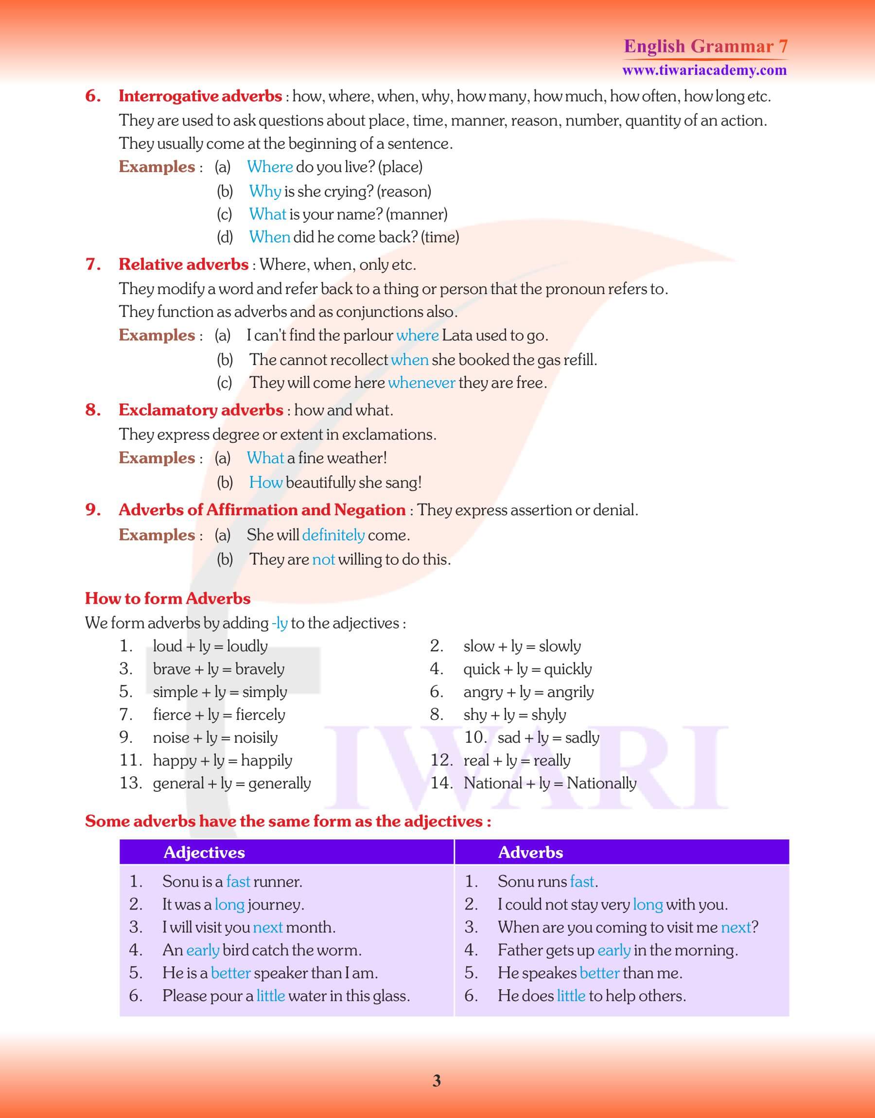 Class 7 English Grammar Chapter 13 Notes