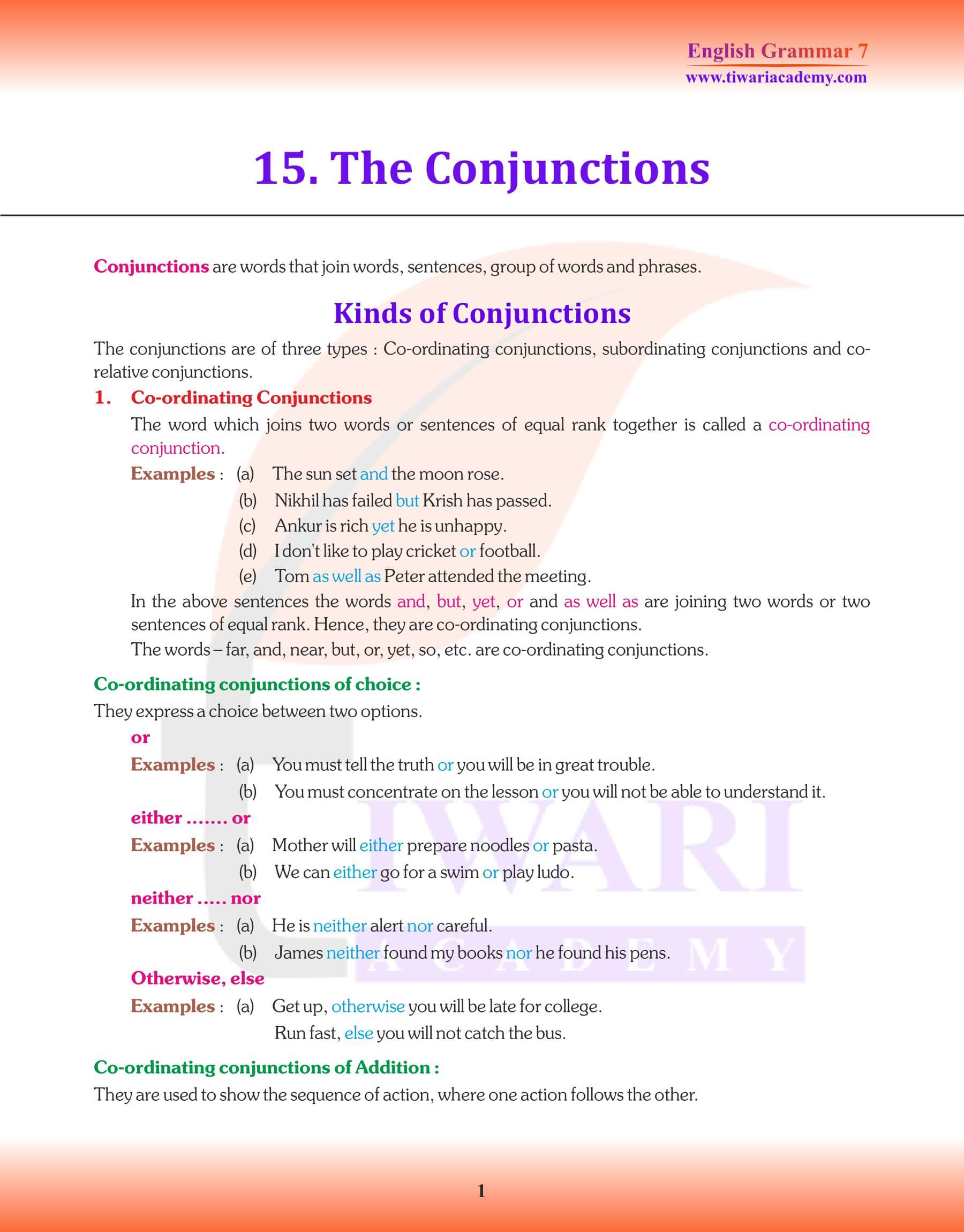 Class 7 English Grammar Chapter 15 Revision Book