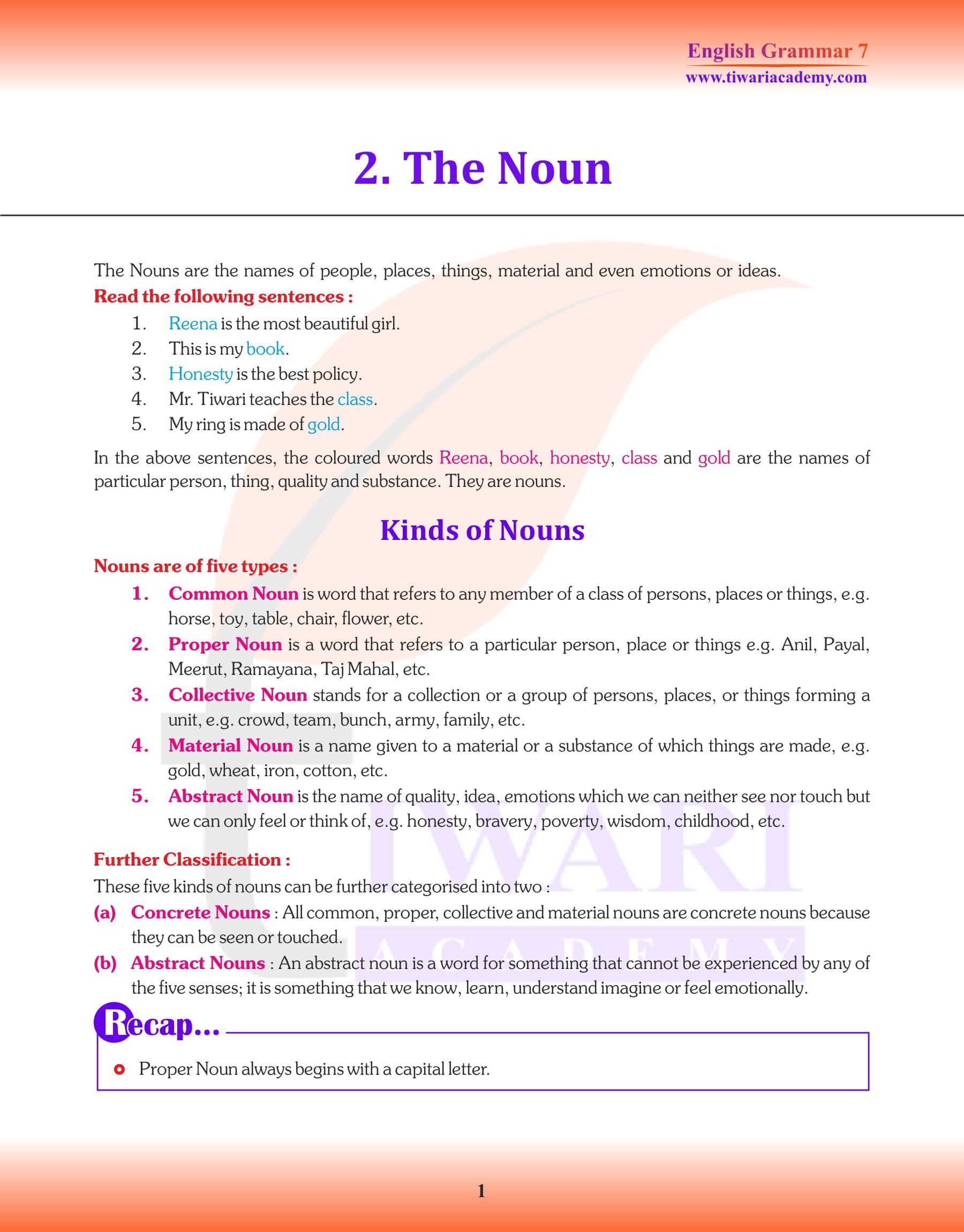 Class 7 English Grammar Chapter 2 Revision