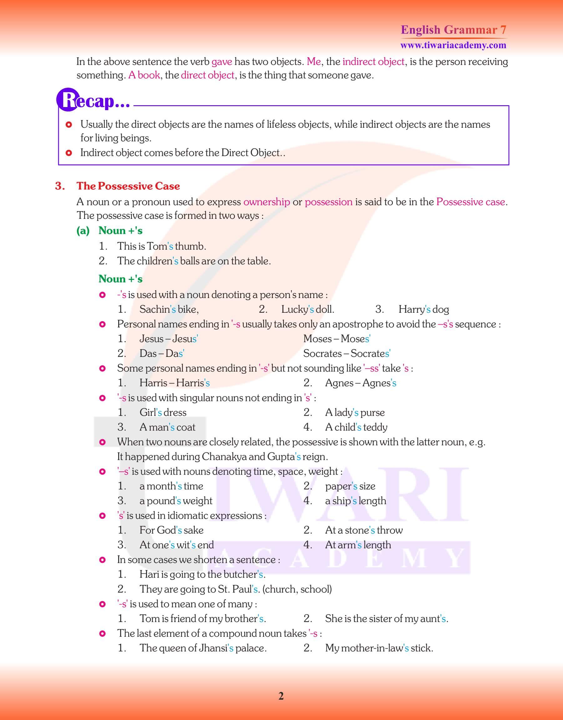 Class 7 English Grammar Chapter 4 Practice Exercises