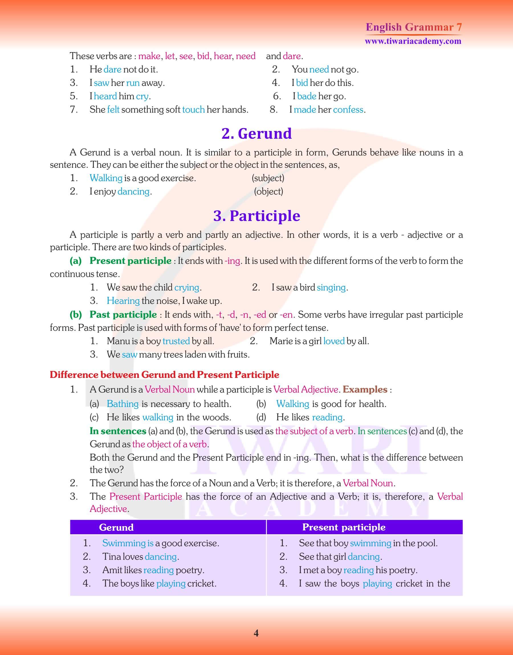 Class 7 Grammar Chapter 8 notes practice