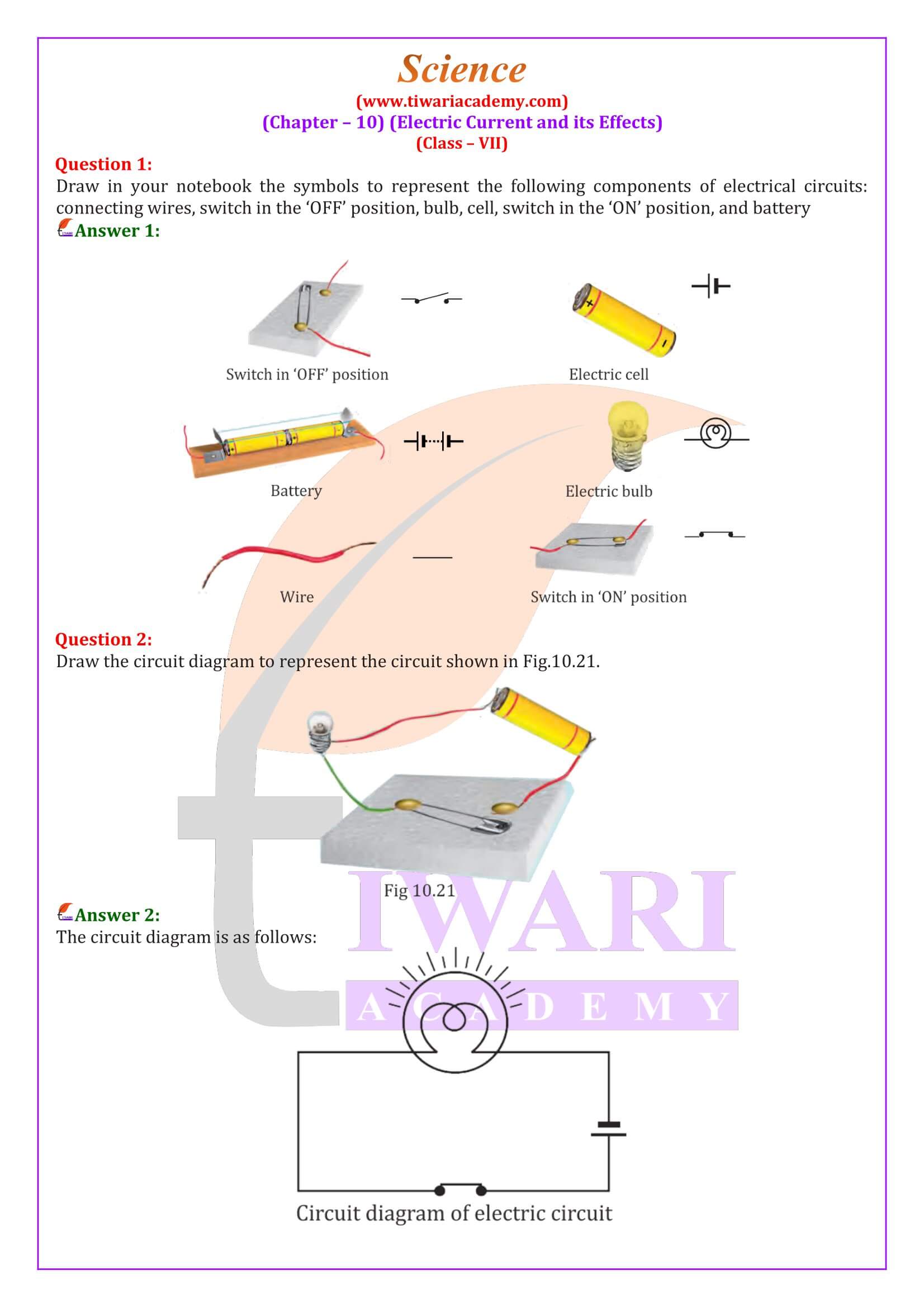 NCERT Solutions for Class 7 Science Chapter 10 in English Medium