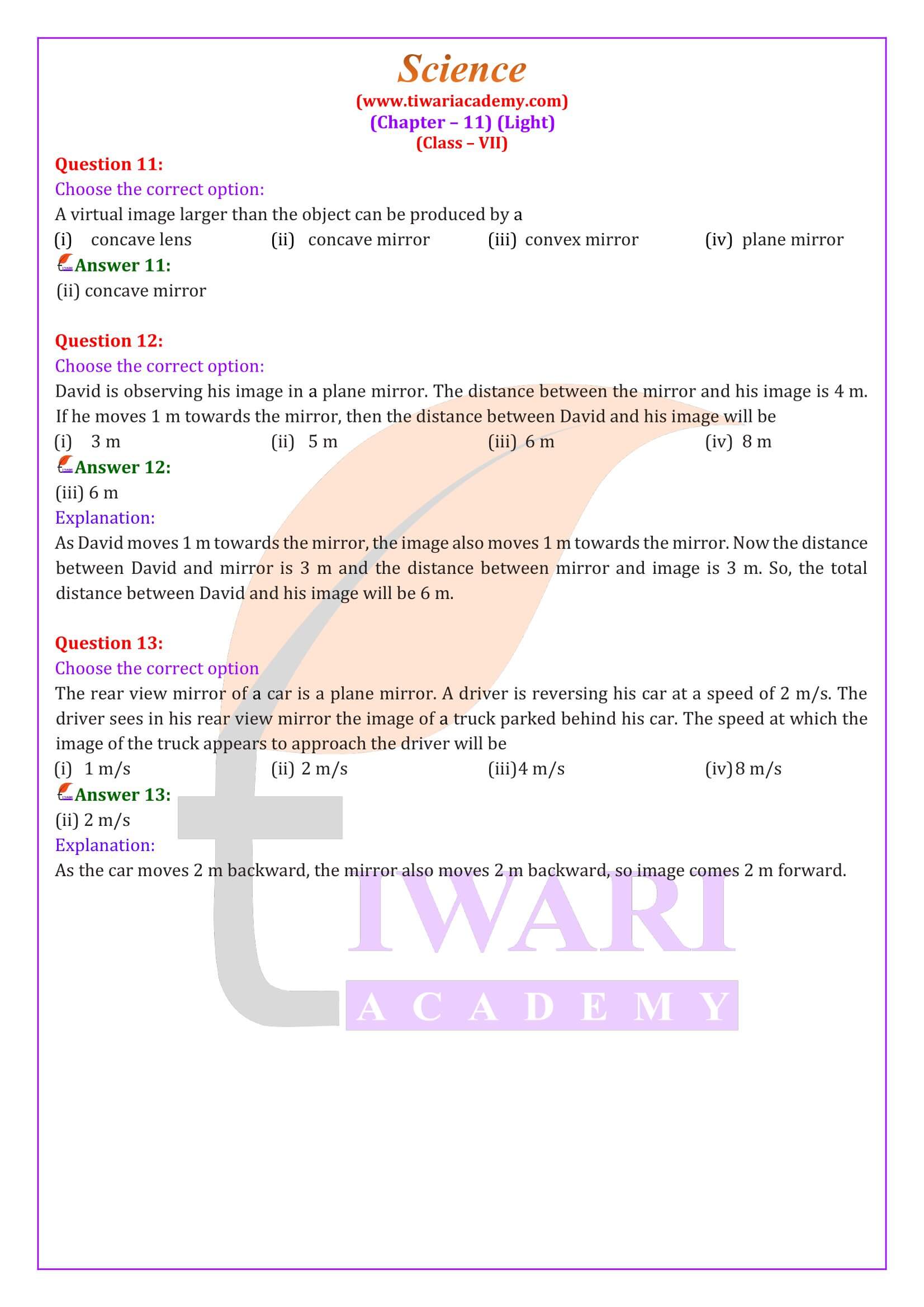 Class 7 Science Chapter 11 Solutions