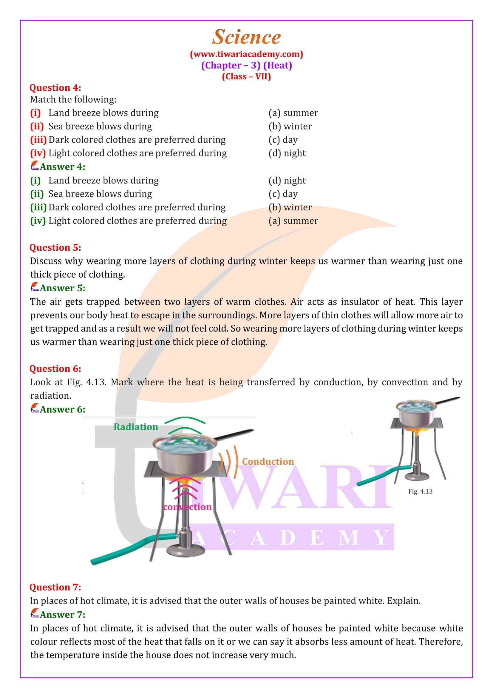 NCERT Solutions for Class 7 Science Chapter 3 in English Medium