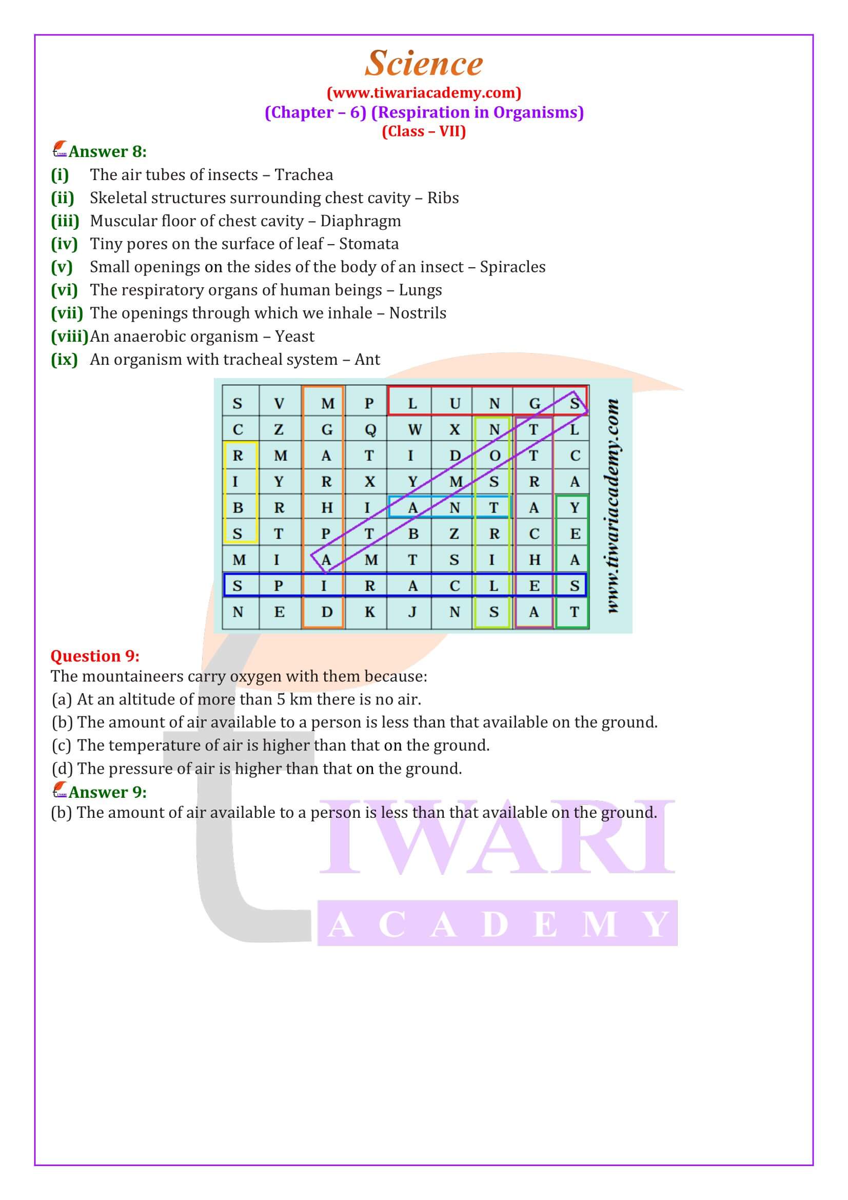 Class 7 Science Chapter 6