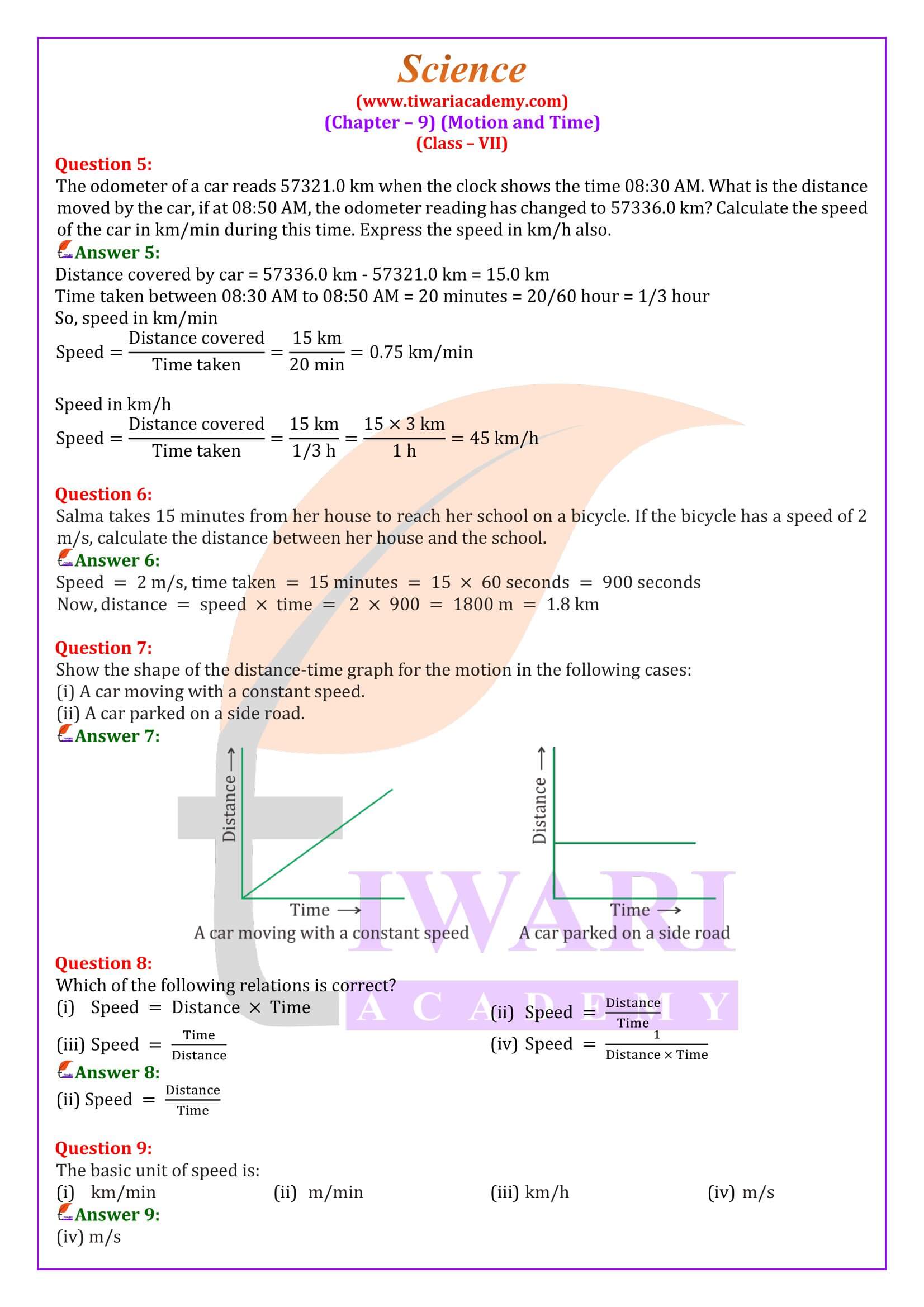 NCERT Solutions for Class 7 Science Chapter 9 Question Answers