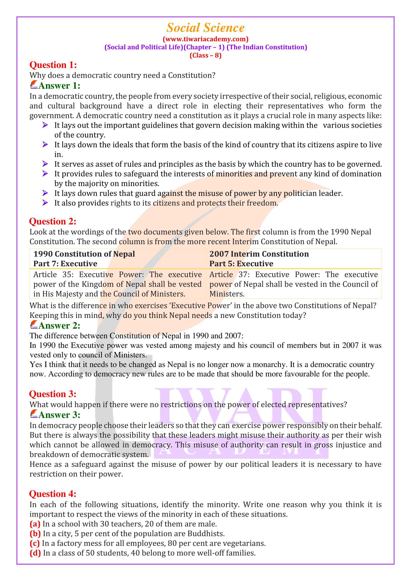 class 8 civics chapter 1 case study questions and answers