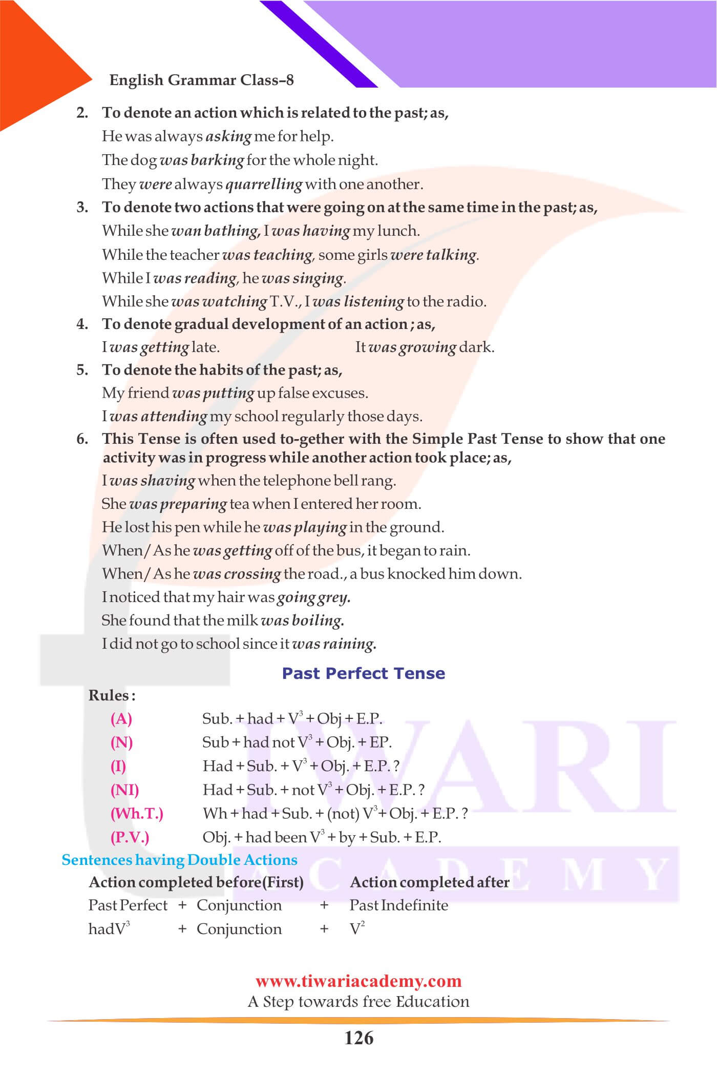 Class 8 Grammar Tense practice